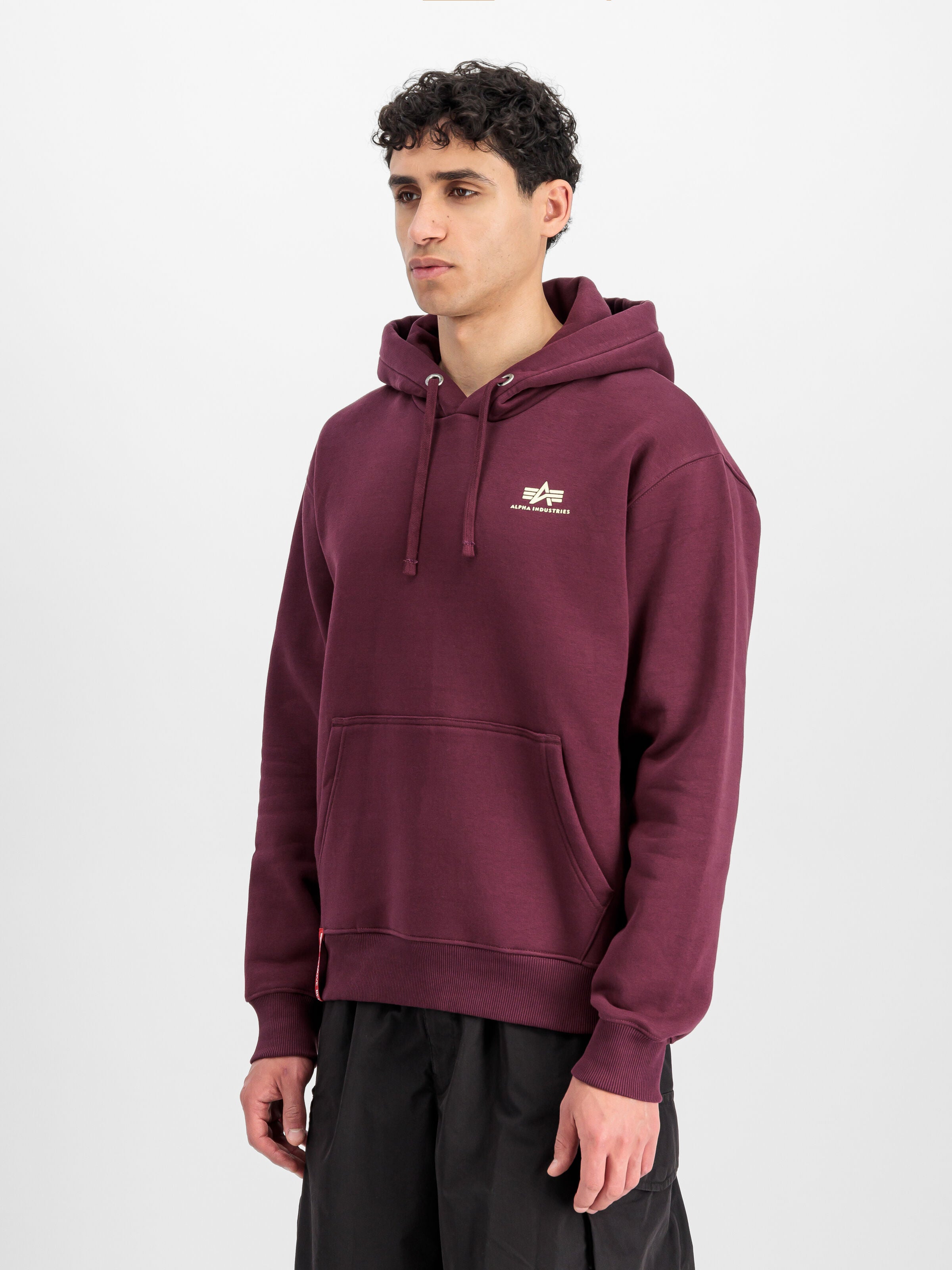 Basic Small Logo Hoodie Alpha Industries AW25 - Dark Cherry