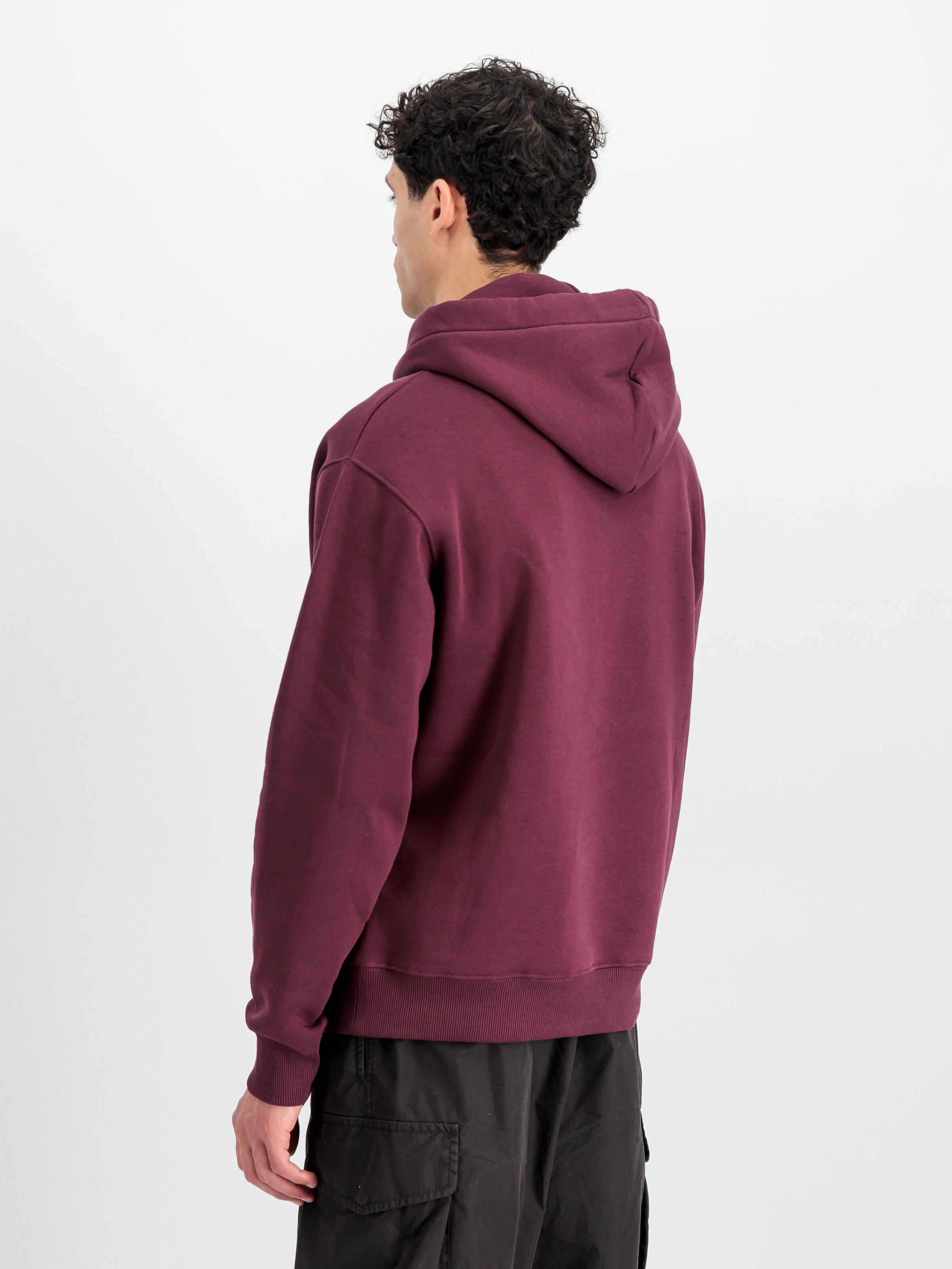 Basic Small Logo Hoodie Alpha Industries AW25 - Dark Cherry