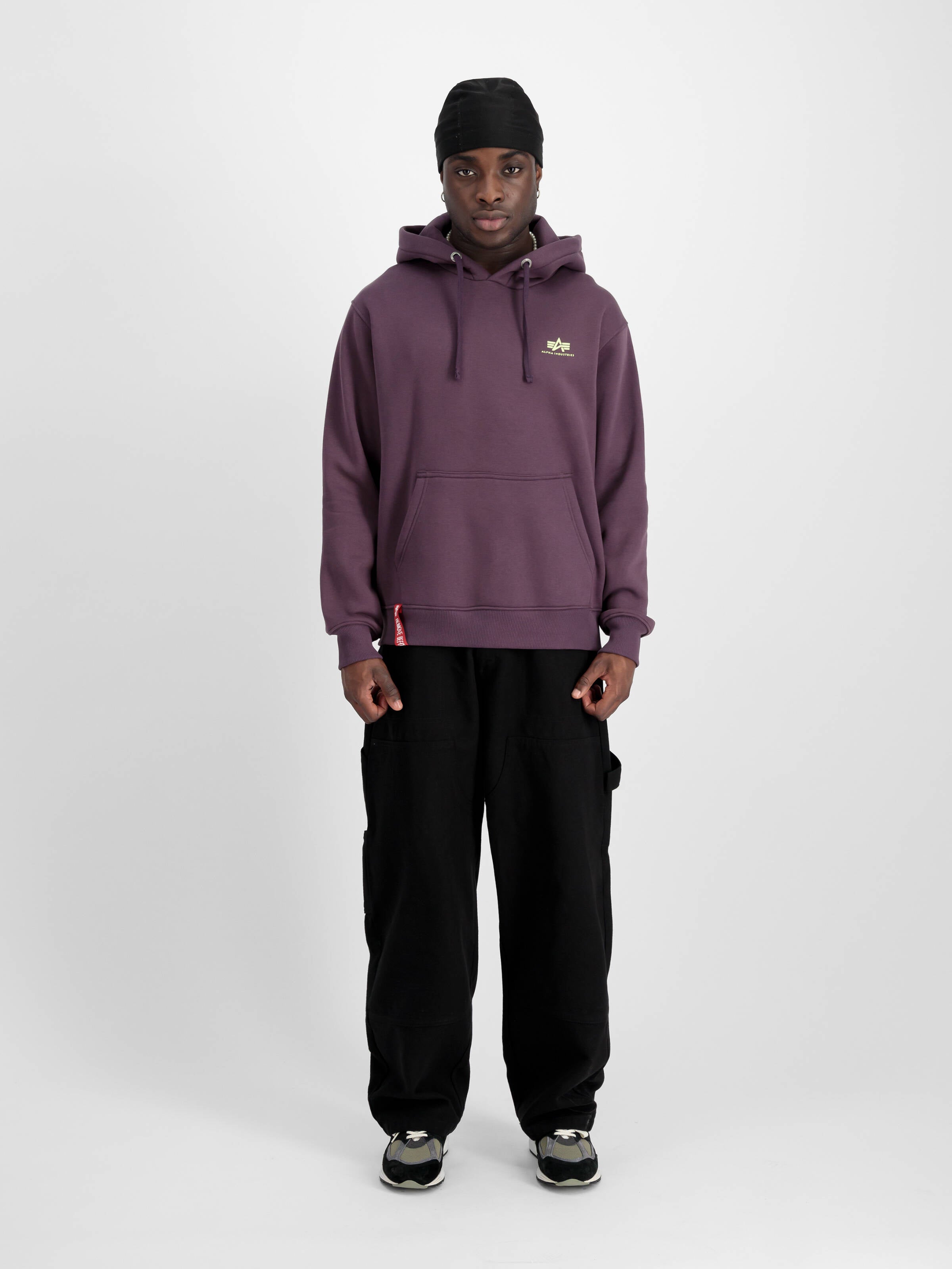 Basic Hoody Small Logo Alpha Industries - Plum