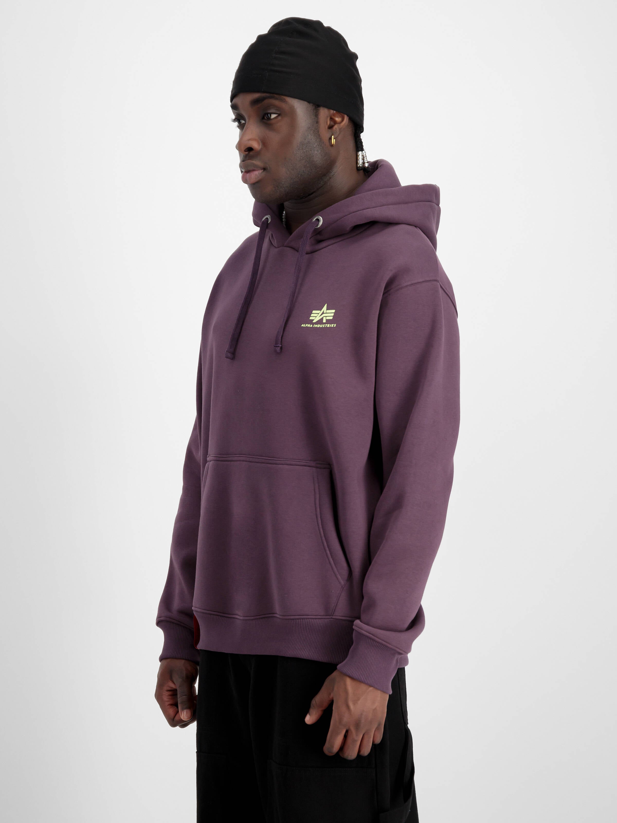 Basic Hoody Small Logo Alpha Industries - Plum