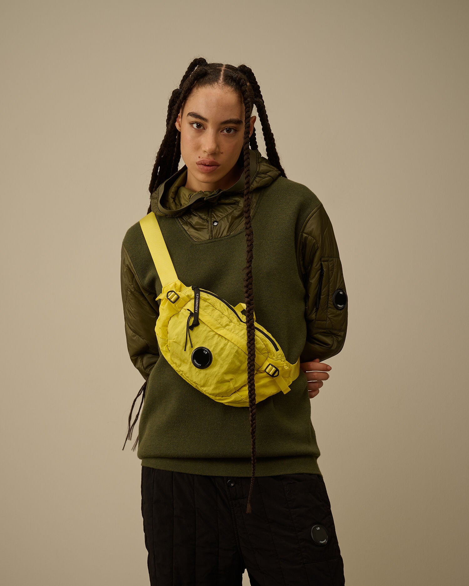 Nylon B Lens Crossbody Pack CP Company® AW25 - Green Sheen Yellow