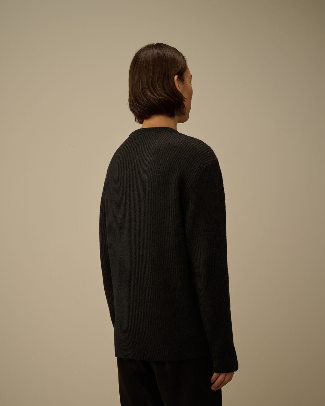 Fleece Knit Crewneck Lens Sweater CP Company® AW25 - Capers Green