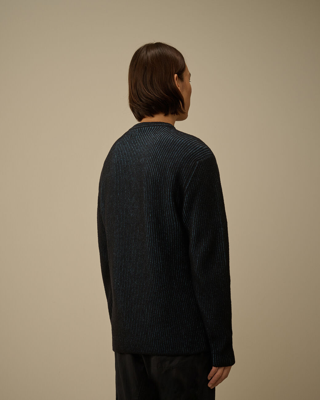 Fleece Knit Crewneck Lens Sweater CP Company® AW25 - Aegean Blue