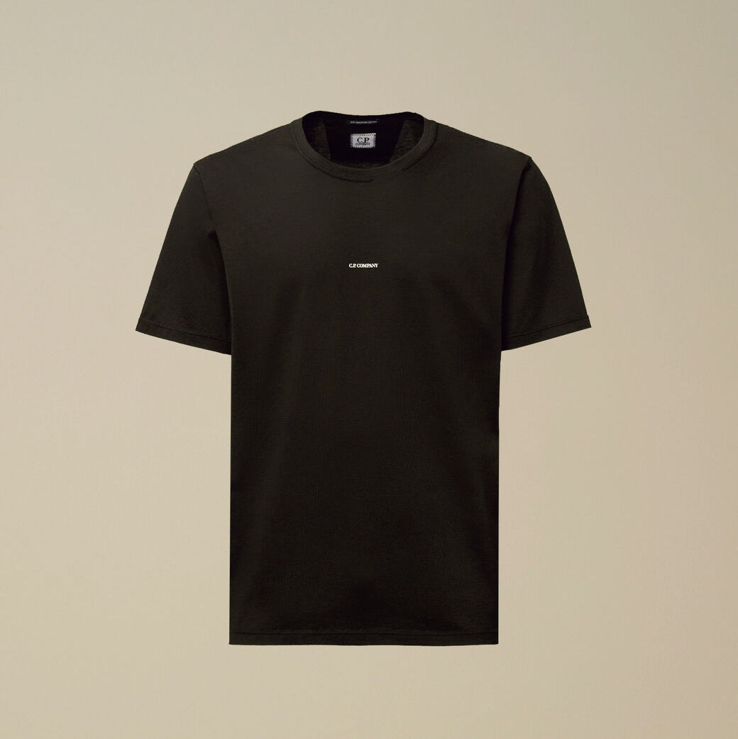 Mercerized 70/2 Jersey Gasato Short Sleeve Logo T-Shirt CP Company® AW25 - Black