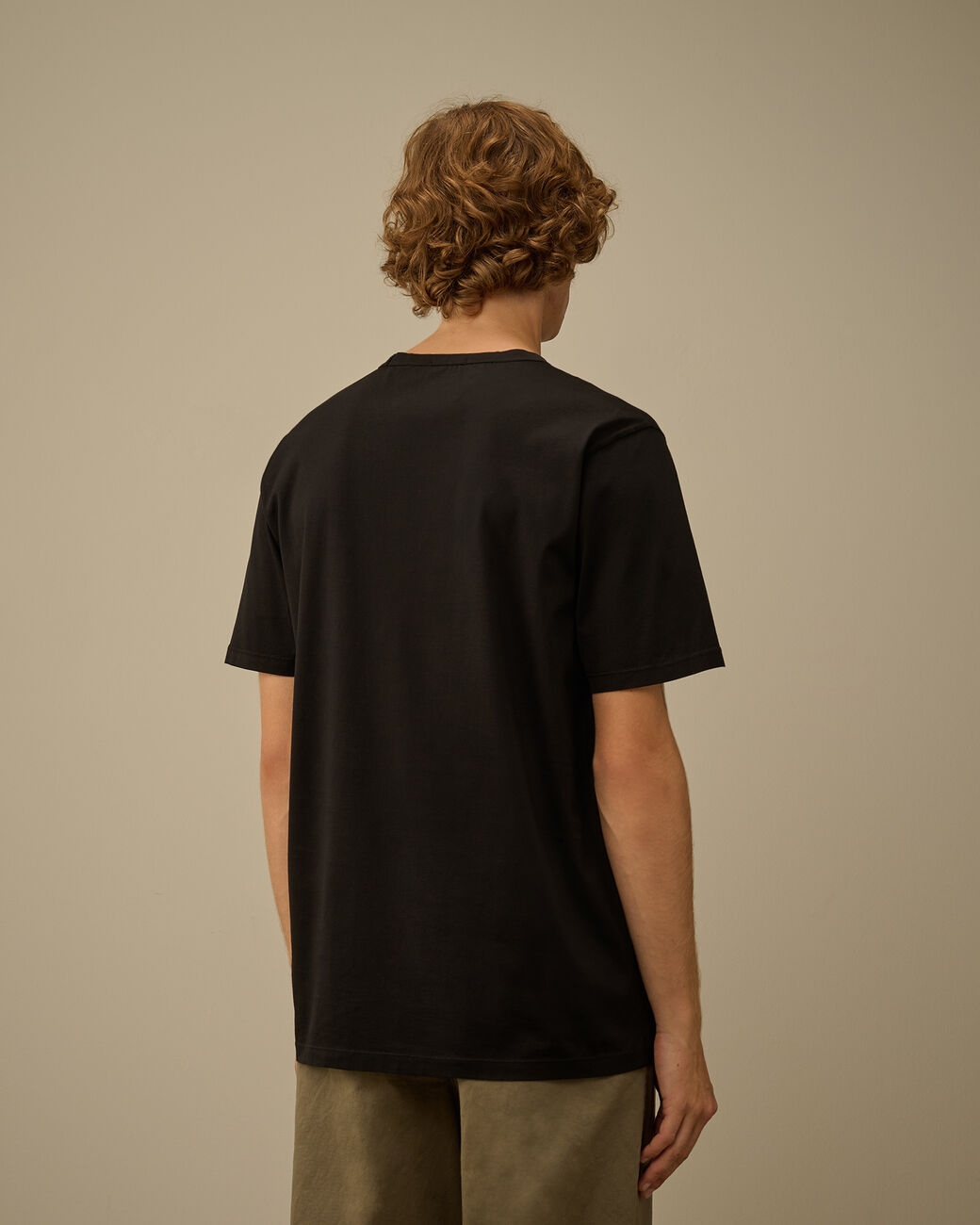 Mercerized 70/2 Jersey Gasato Short Sleeve Logo T-Shirt CP Company® AW25 - Black