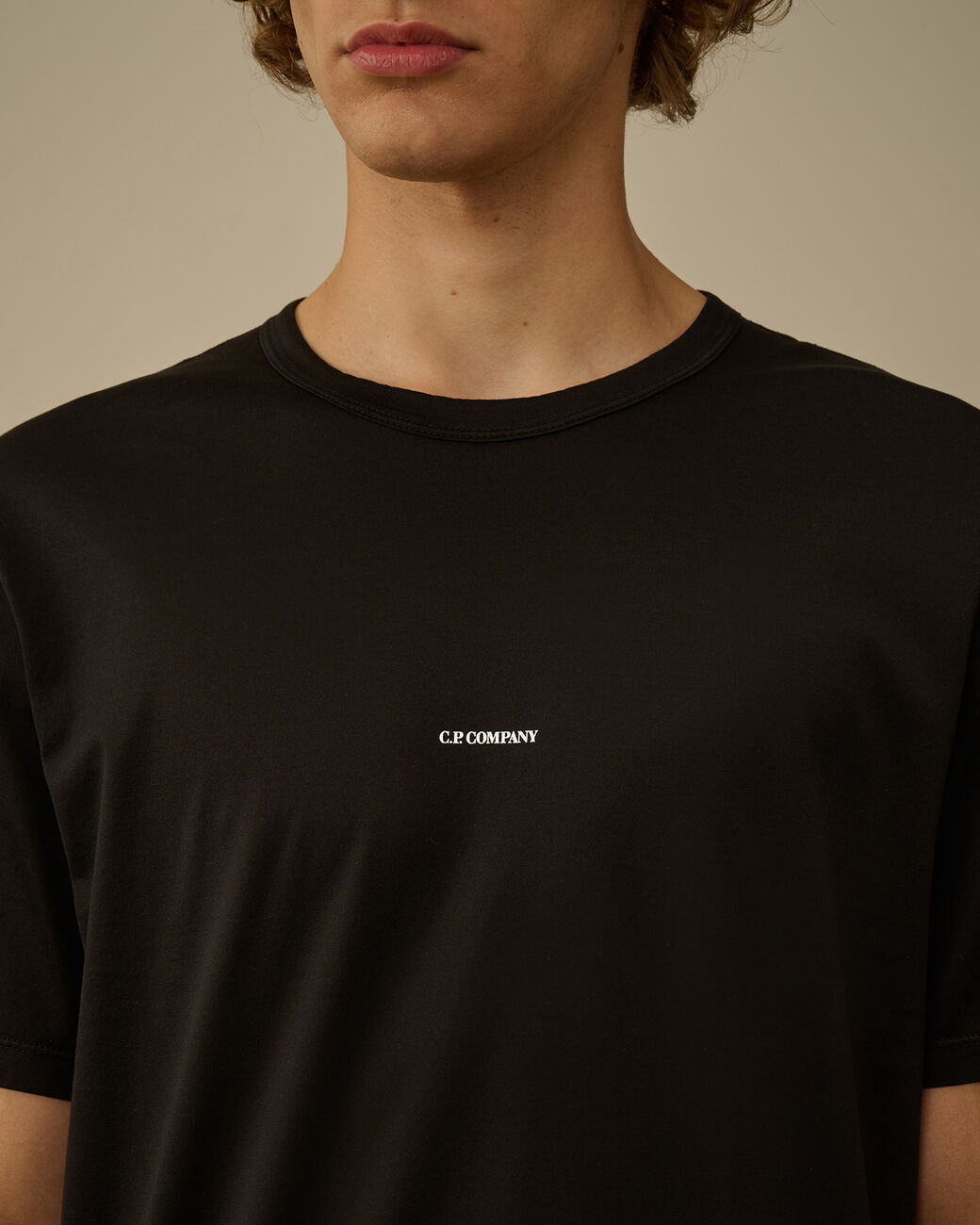 Mercerized 70/2 Jersey Gasato Short Sleeve Logo T-Shirt CP Company® AW25 - Black