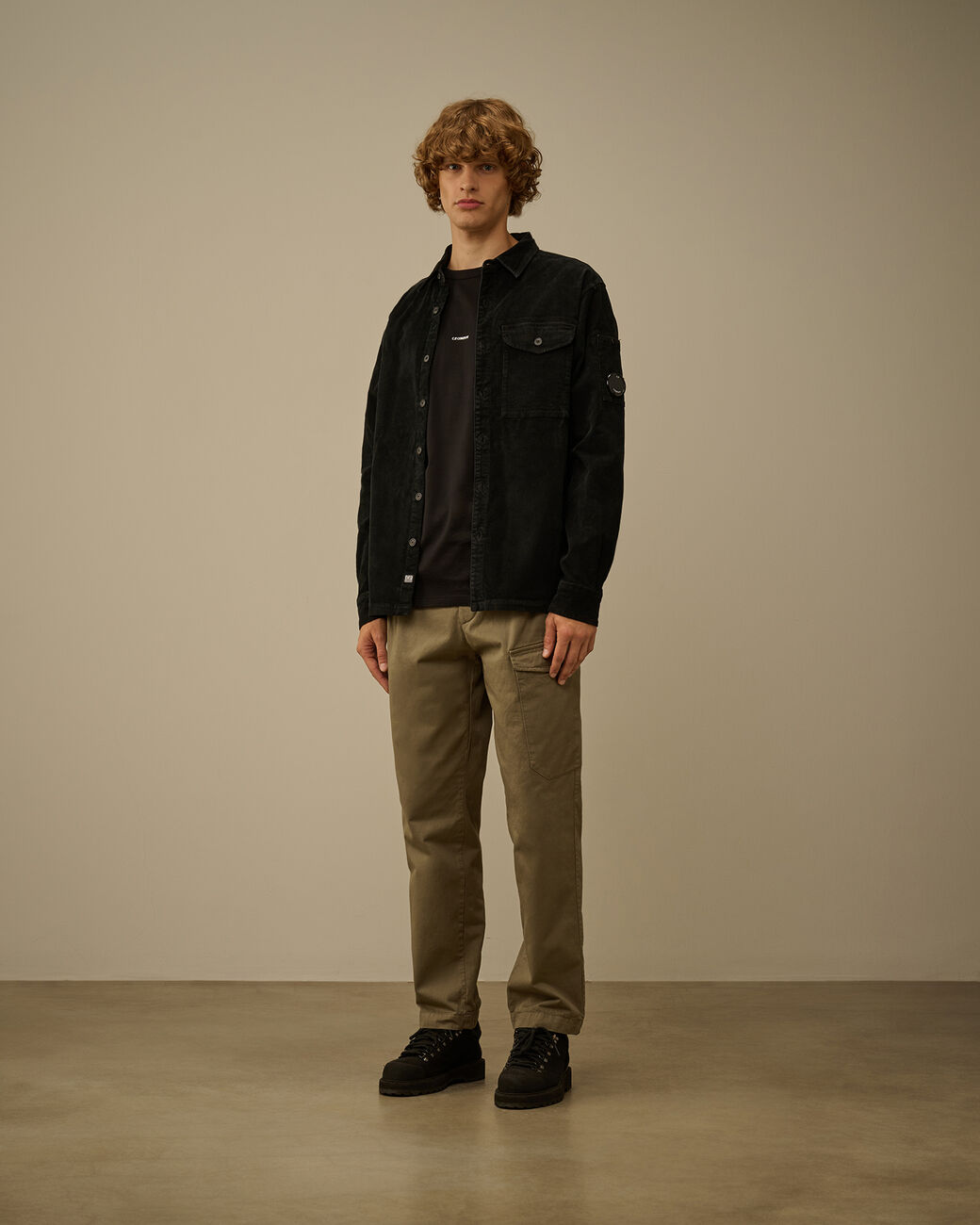 Mercerized 70/2 Jersey Gasato Short Sleeve Logo T-Shirt CP Company® AW25 - Black