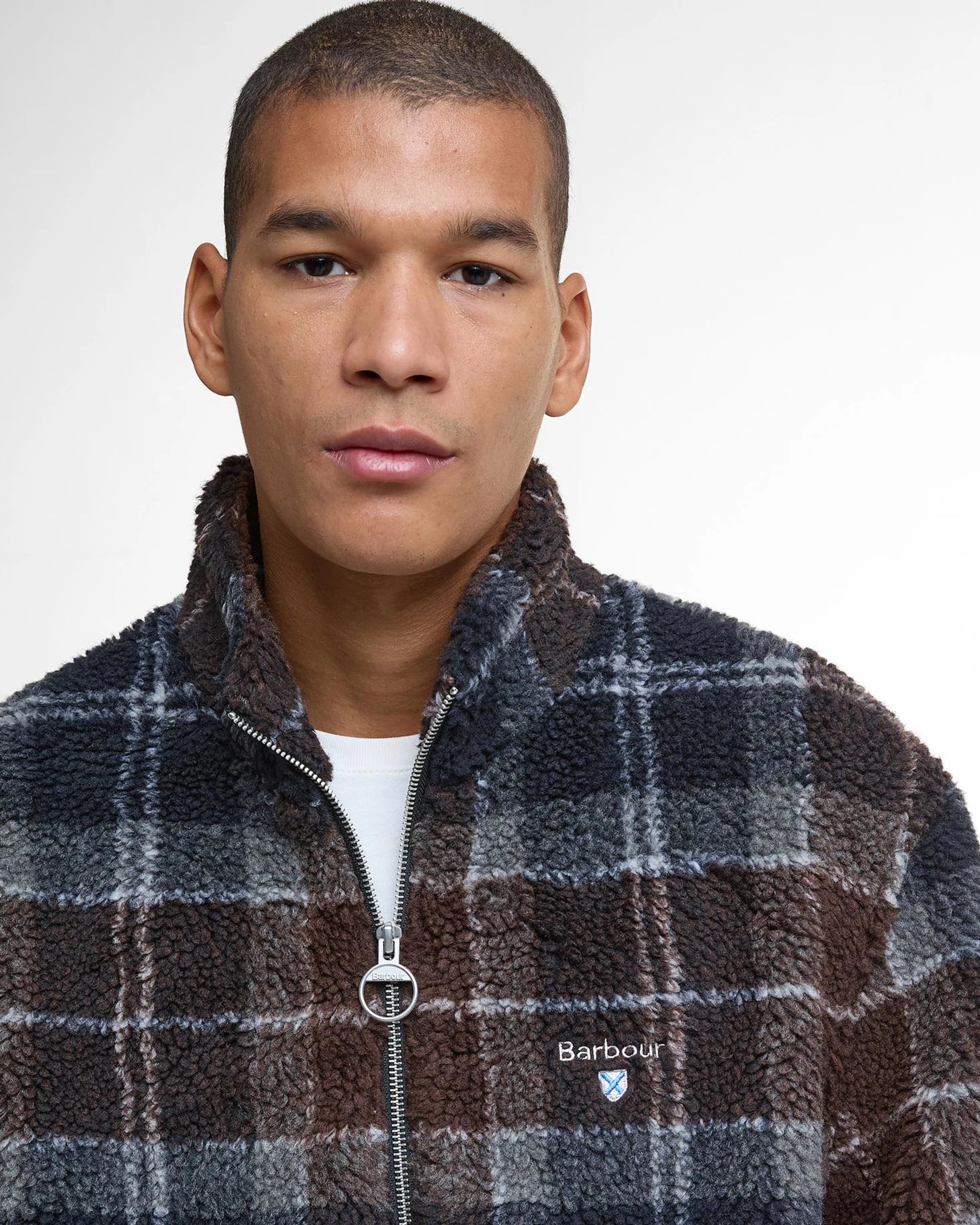 Tartan Fleece Zip Through AW25 Barbour - Midnight Oak Tartan
