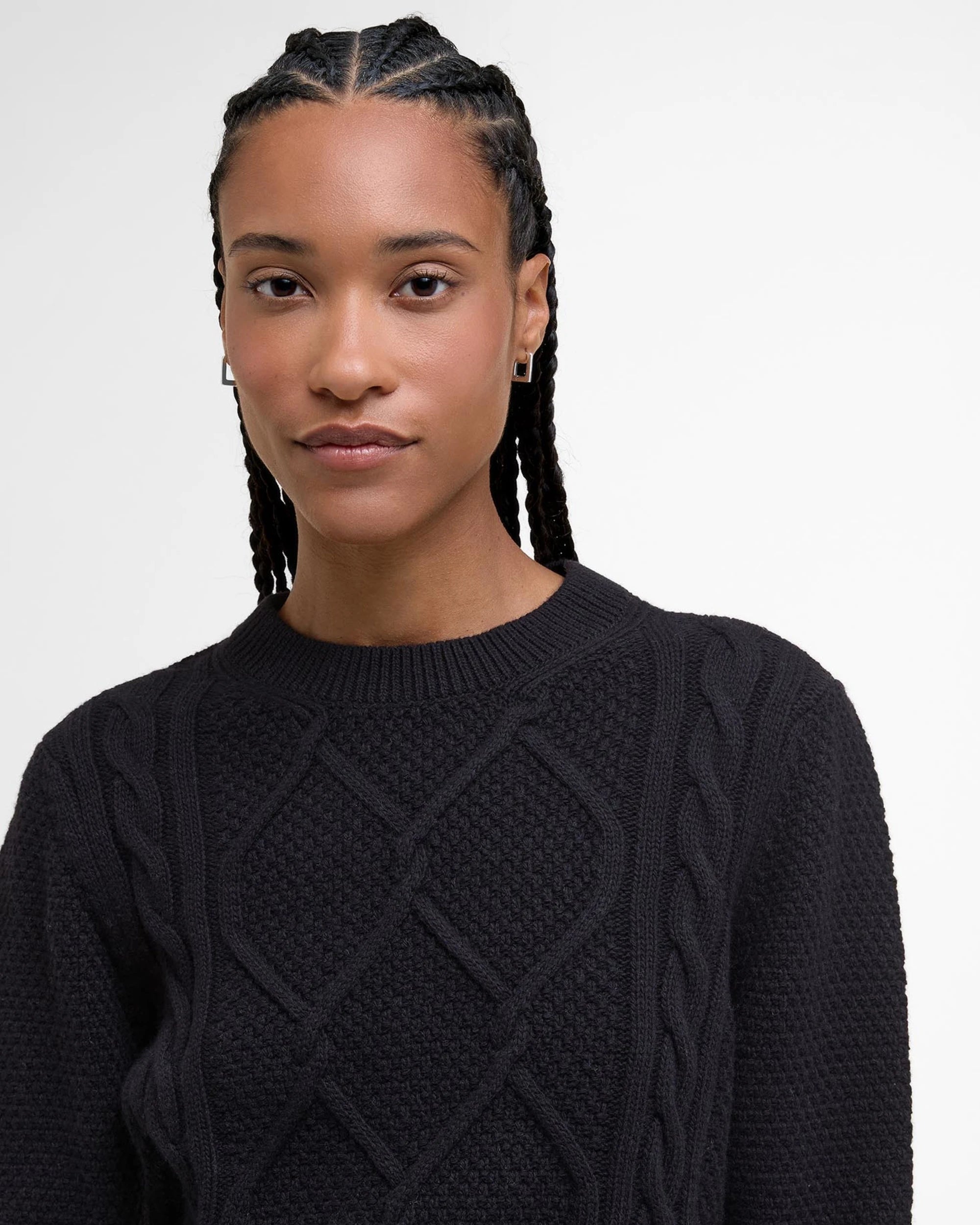 Burne Crew Knitted Jumper AW25 Barbour Donna - Black