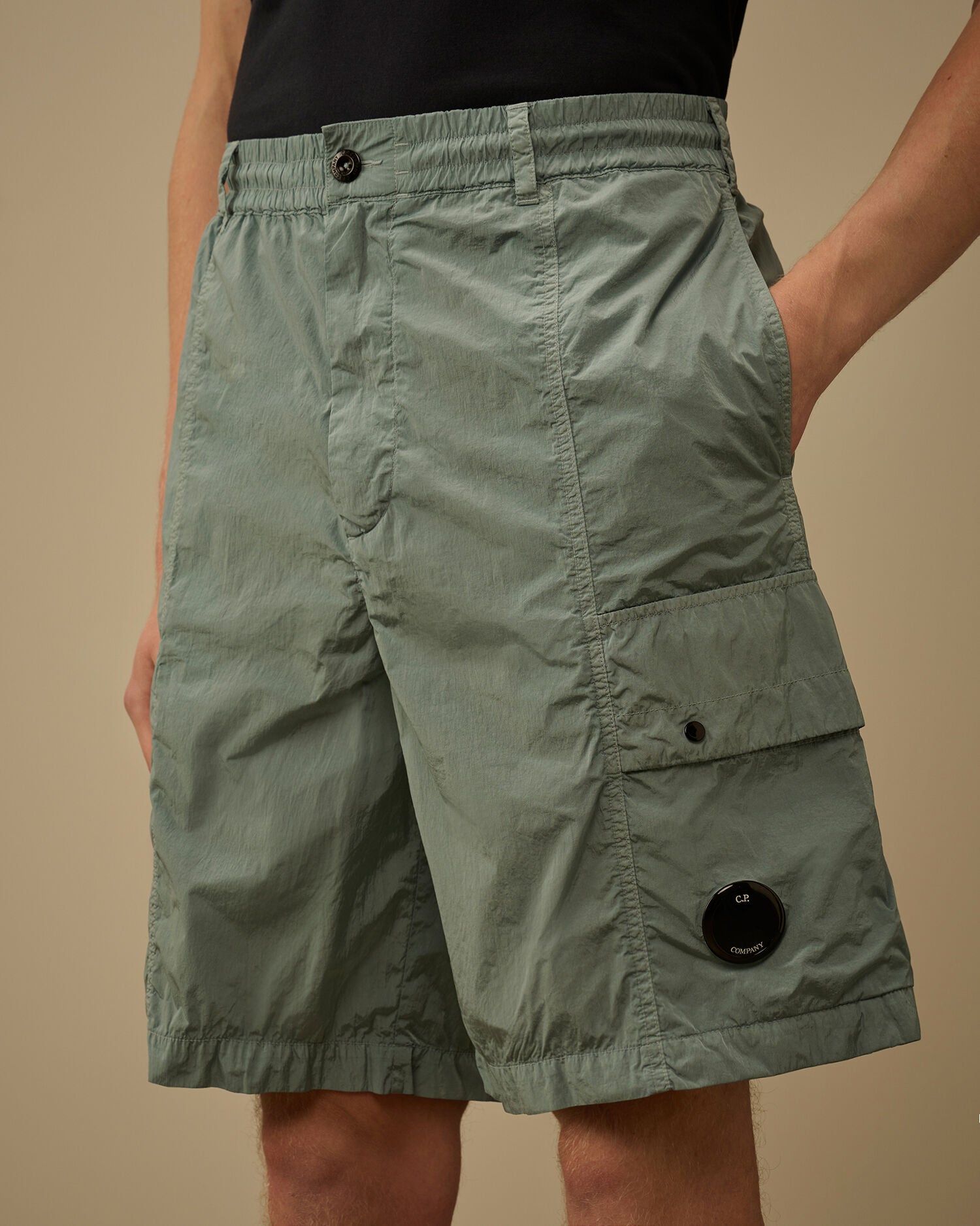 Chrome-R Lens Boxy Cargo Shorts C.P. Company - Silver Blue