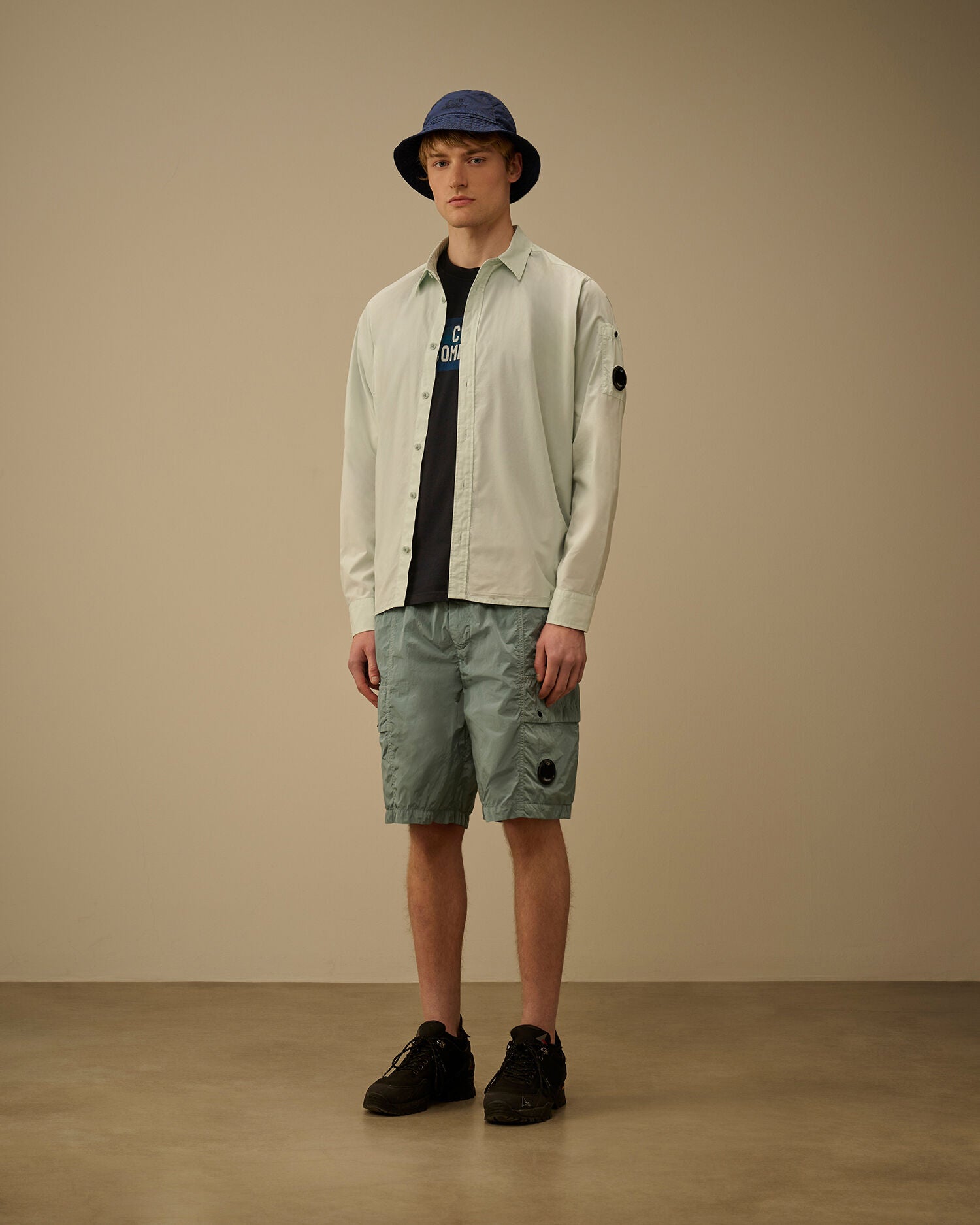 Chrome-R Lens Boxy Cargo Shorts C.P. Company - Silver Blue