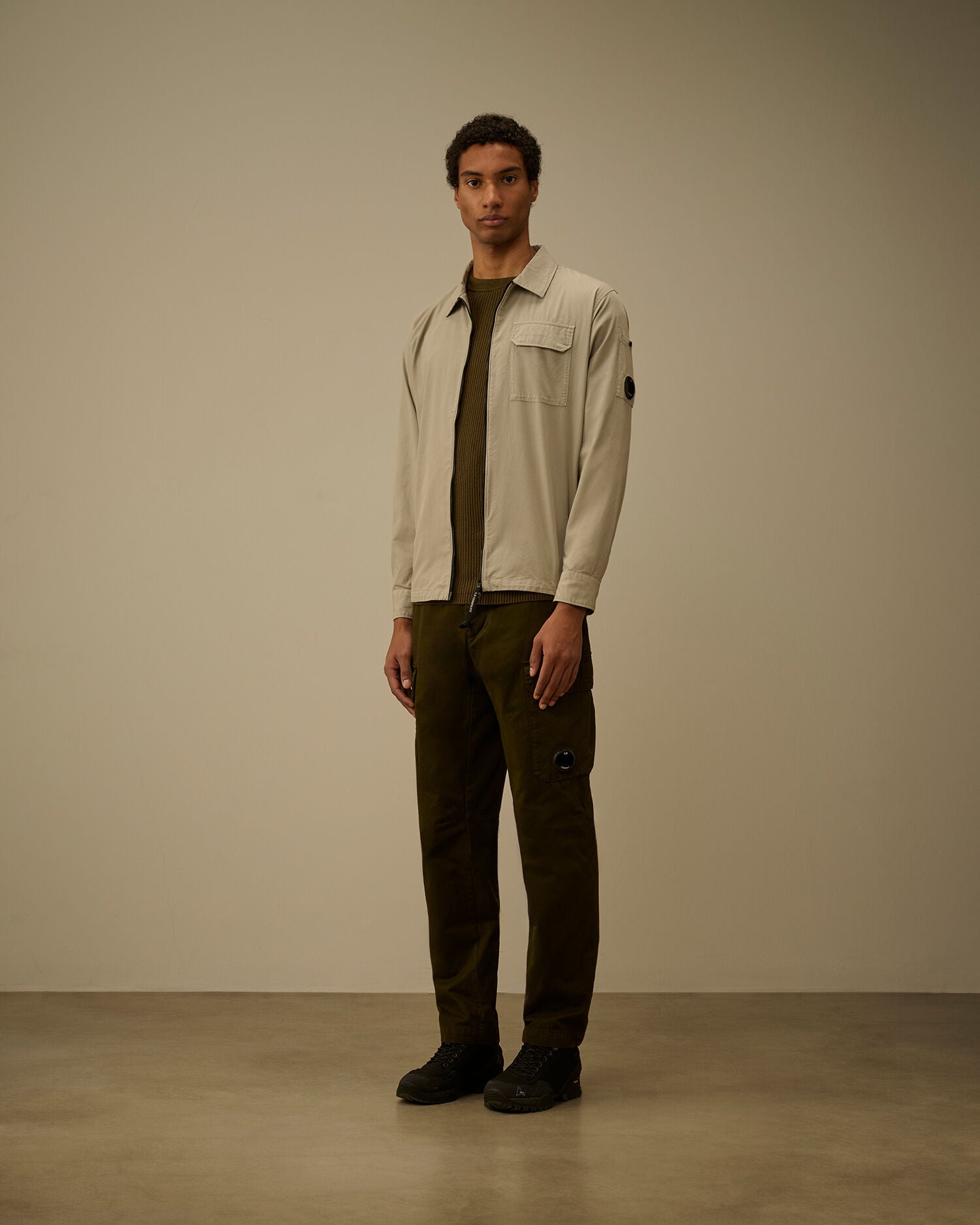 Organic Gabardine Zipped Lens Overshirt C.P. Company - Dove Grey