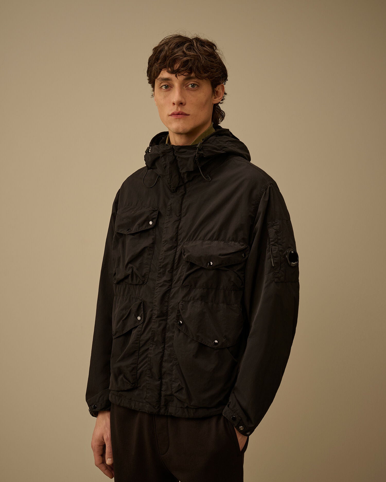 ジャケット・アウター C.P. COMPANY FLATT NYLON GOGGLE JK BLACK Flatt Nylon Goggle Jacket C.P. Company - Black
