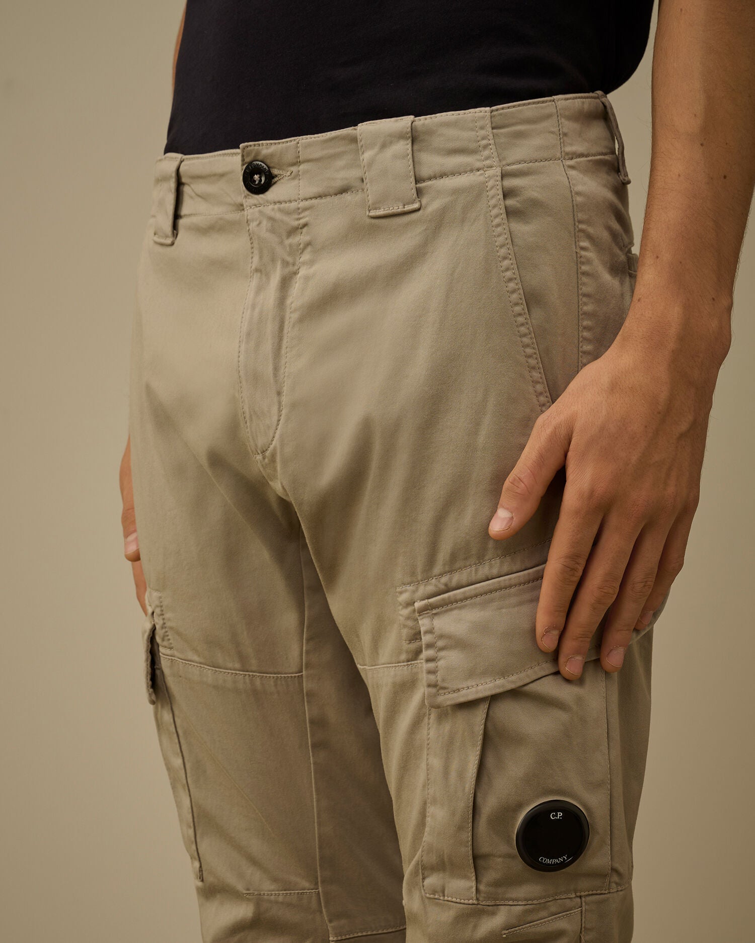 Stretch Sateen Ergonomic Lens Cargo Pants C.P. Company - Dove Grey