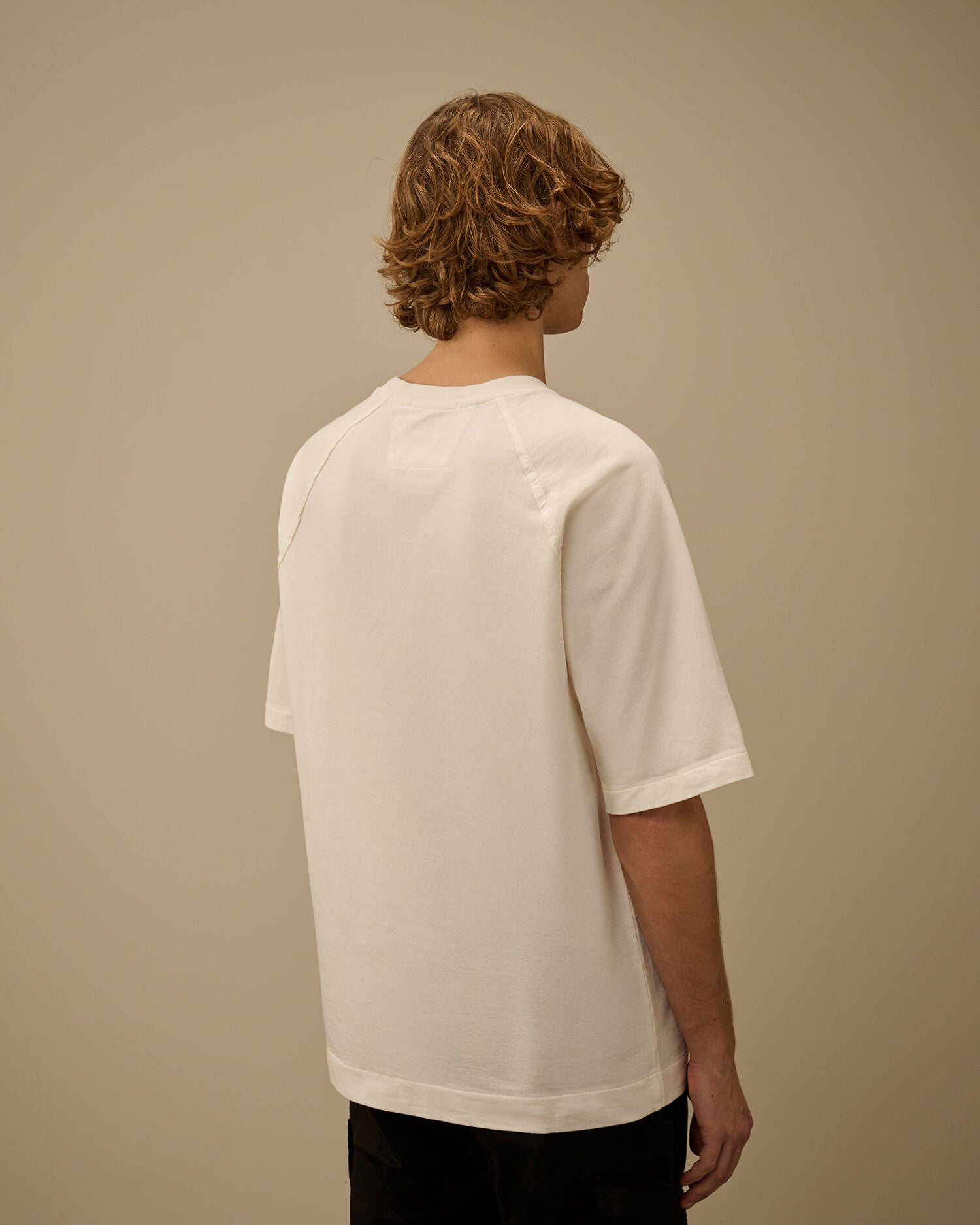 Light Fleece Short Sleeve Sweatshirt C.P. Company - Gauze White