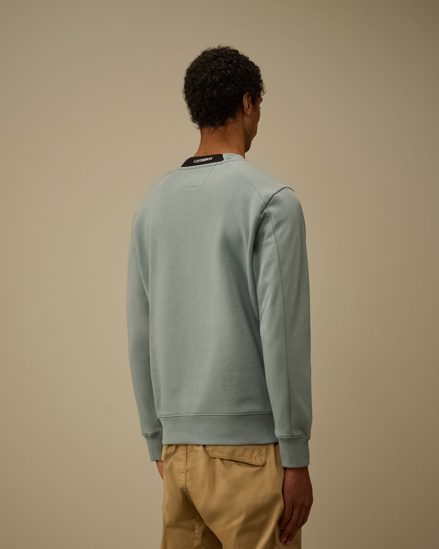 Cotton Diagonal Fleece Resist Dyed Crewneck Lens Sweatshirt C.P. Company - Silver Blue