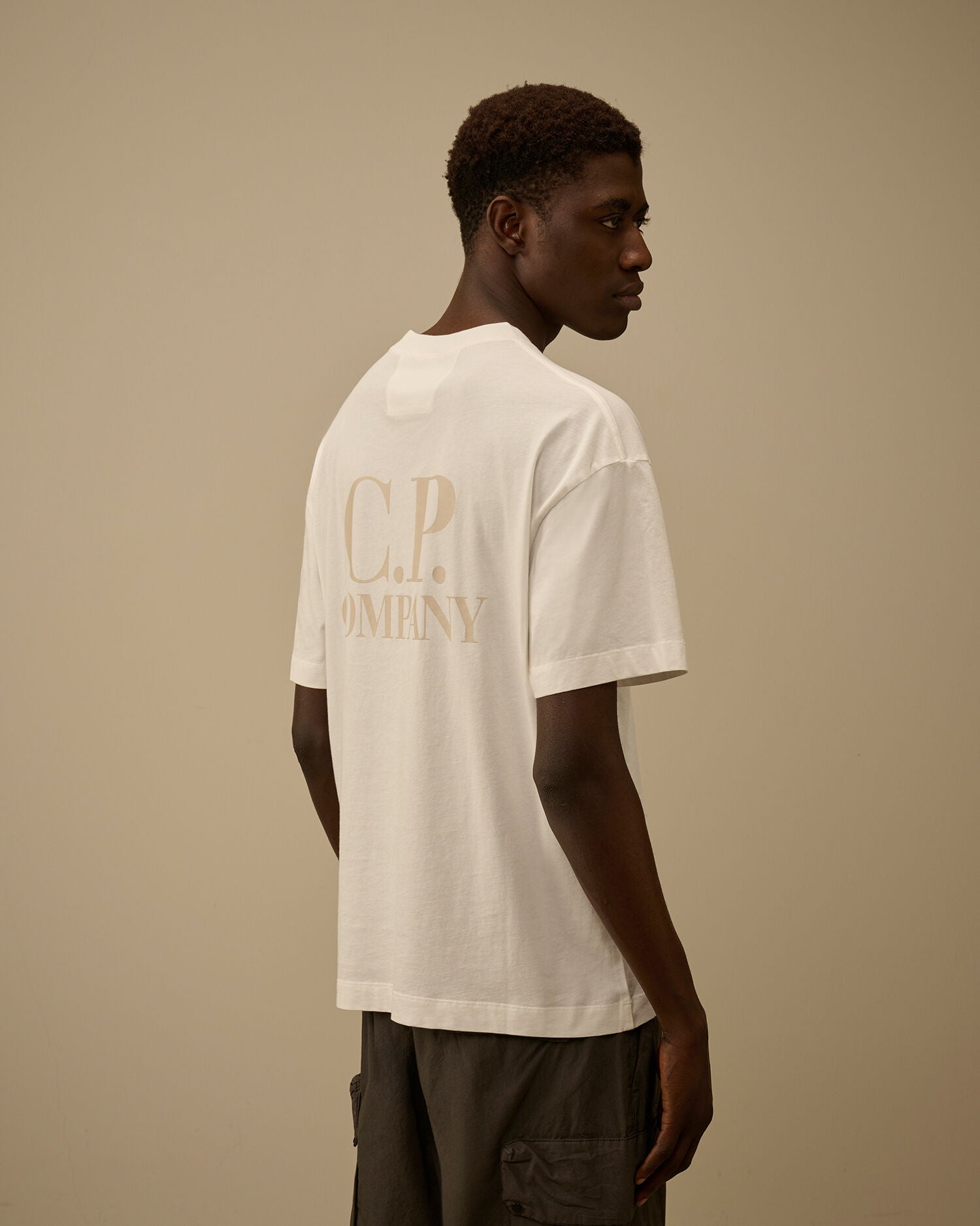 30/1 Jersey Short Sleeve Printed Graphics T-Shirt, C.P. Company - Gauze White