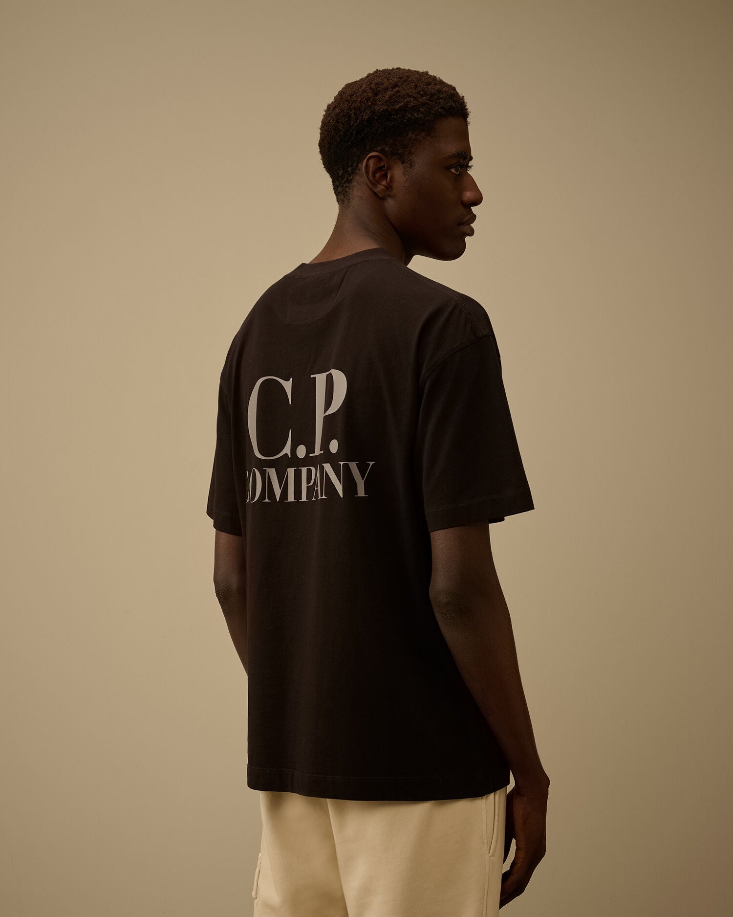 30/1 Jersey Short Sleeve Printed Graphics T-Shirt, C.P. Company - Black