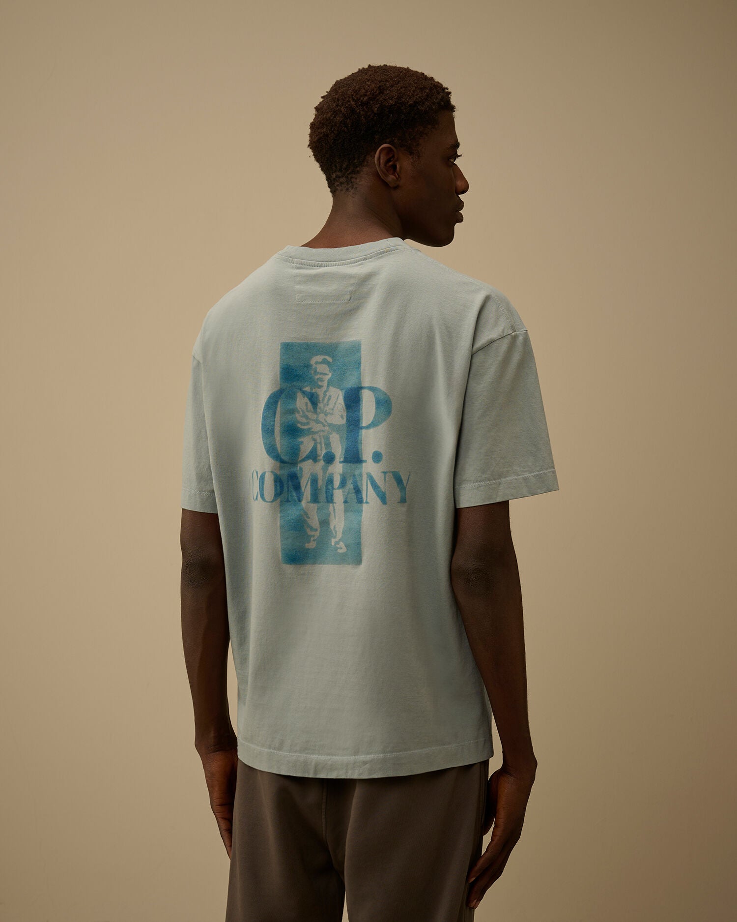 30/1 Jersey Comfort Logo T-Shirt C.P. Company - Silver Blue