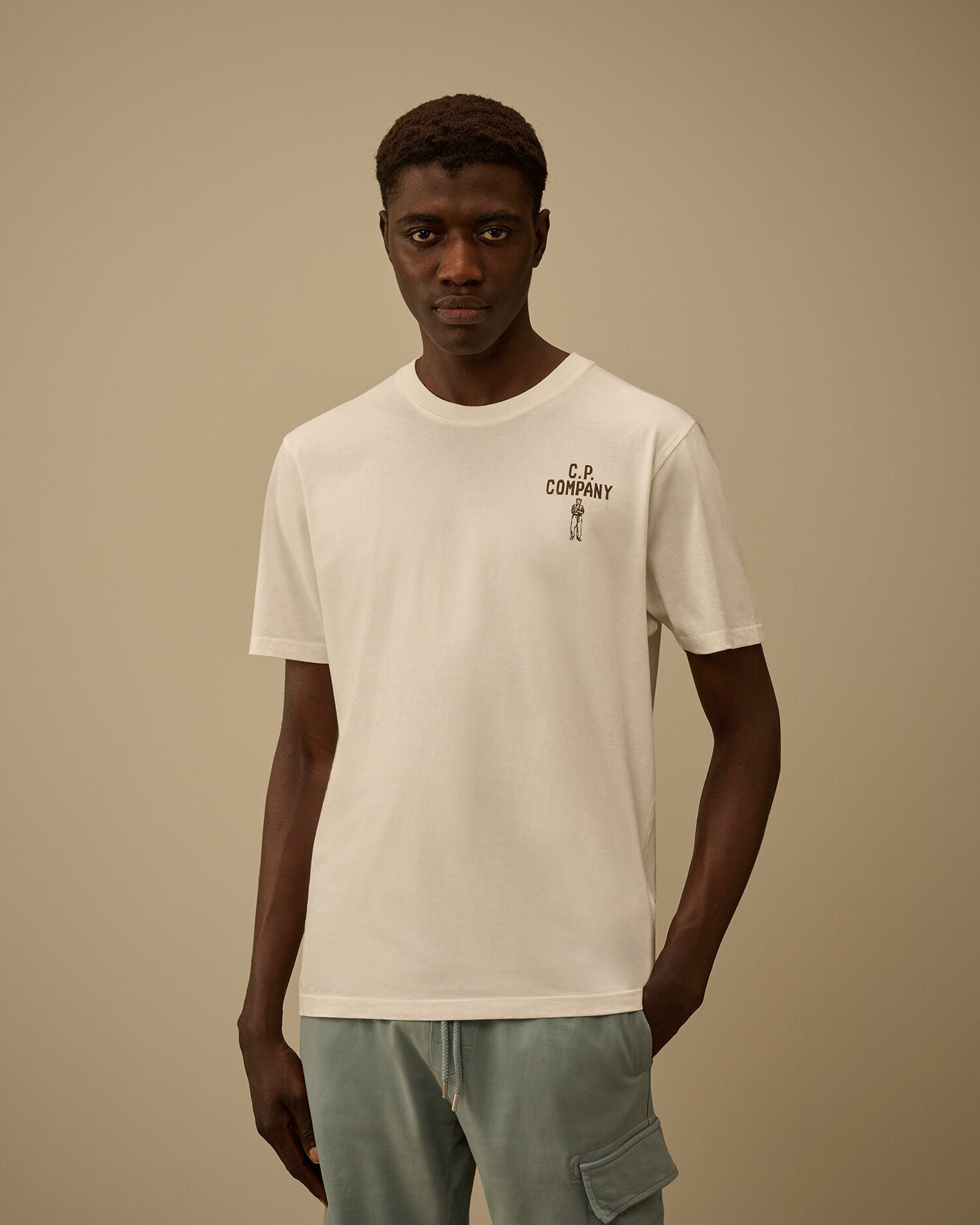 30/1 Jersey Short Sleeve British Sailor T-Shirt C.P. Company - Gauze White