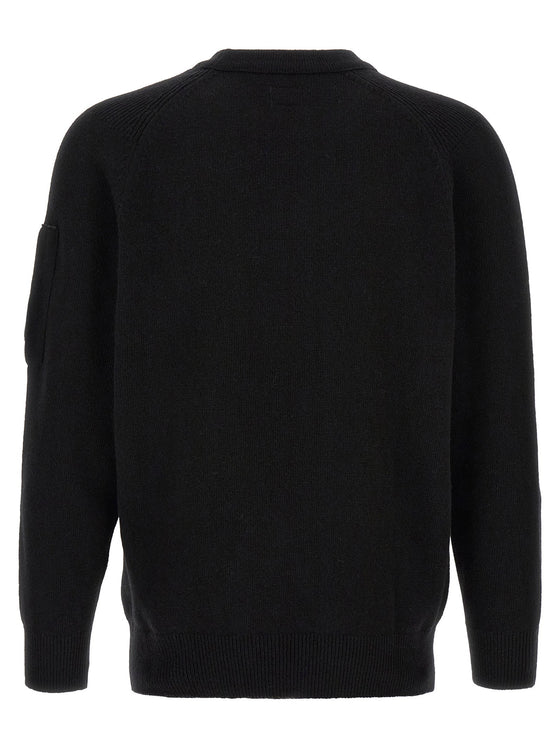 C.P. Company Lambswool GRS Crewneck Sweater Black retro