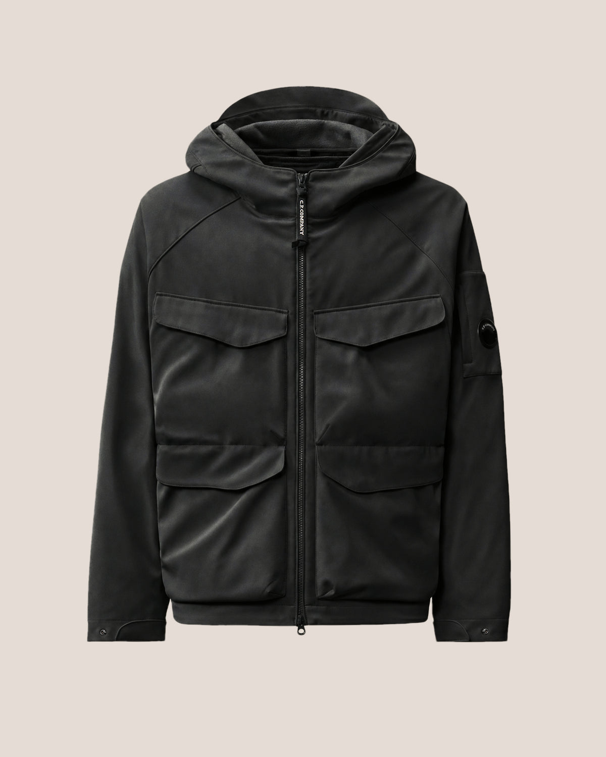 C.P. Company C.P. Shell-R Padded Hooded Lens Jacket - Black
