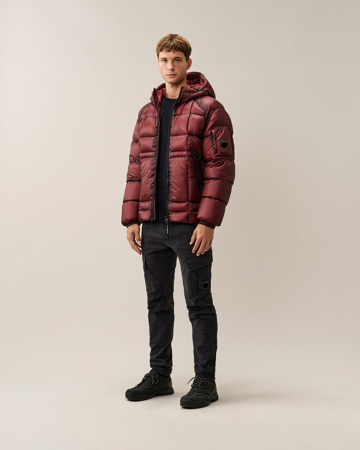 C.P. Company D.D. Shell Hooded Puffer Jacket - Andorra Red, detail 6