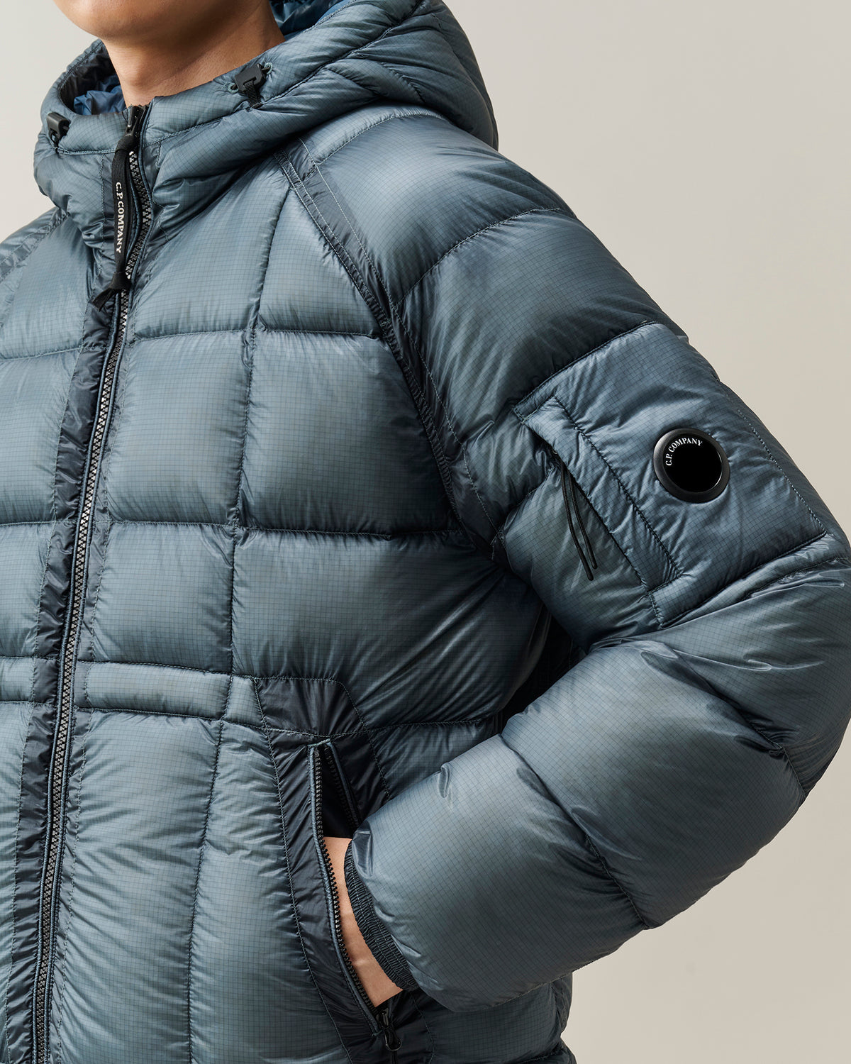 C.P. Company D.D. Shell Hooded Puffer Jacket - Orion Blue, detail 3