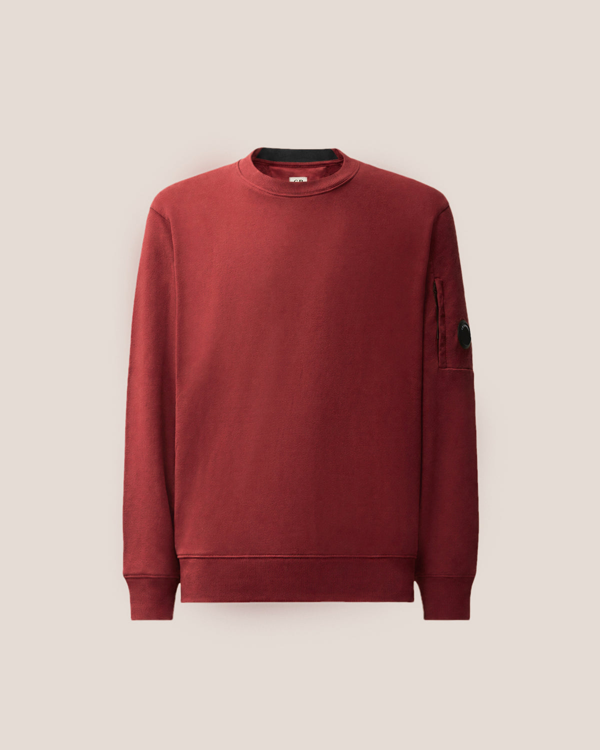 C.P. Company Diagonal Raised Fleece Crewneck Lens Sweatshirt - Andorra Red