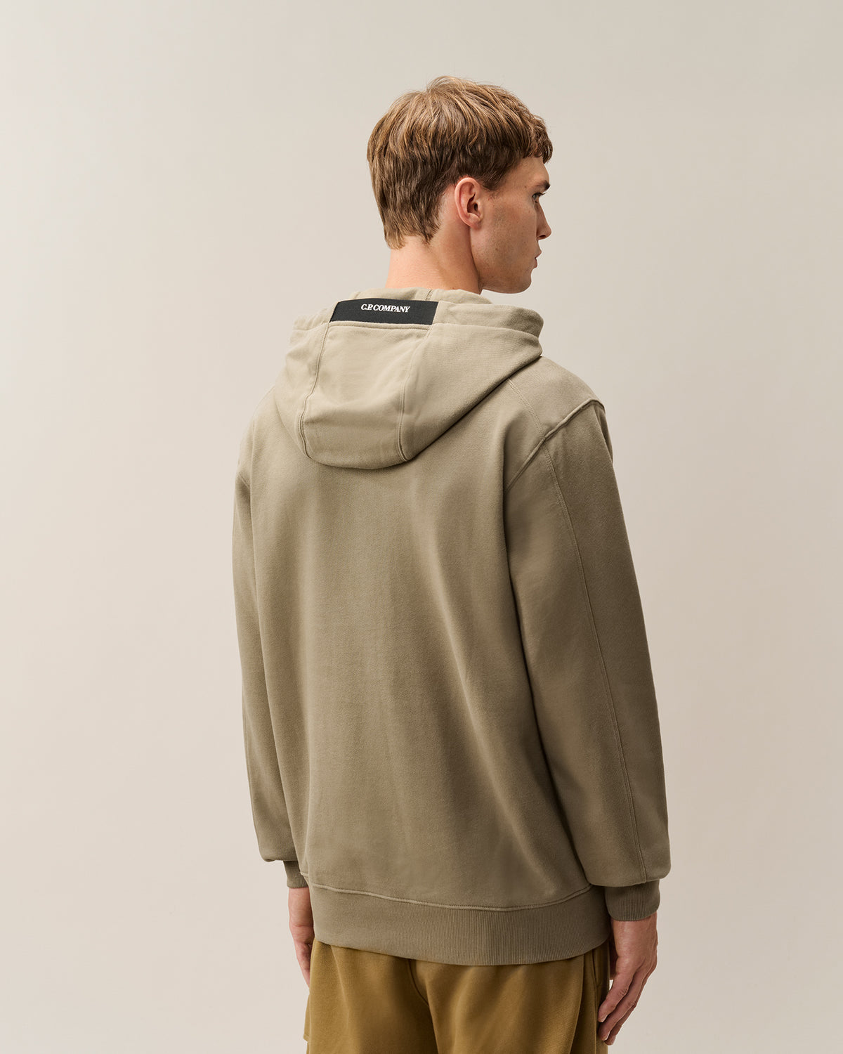 C.P. Company Diagonal Raised Fleece Hooded Lens Sweatshirt - Fallen Rock, detail 2