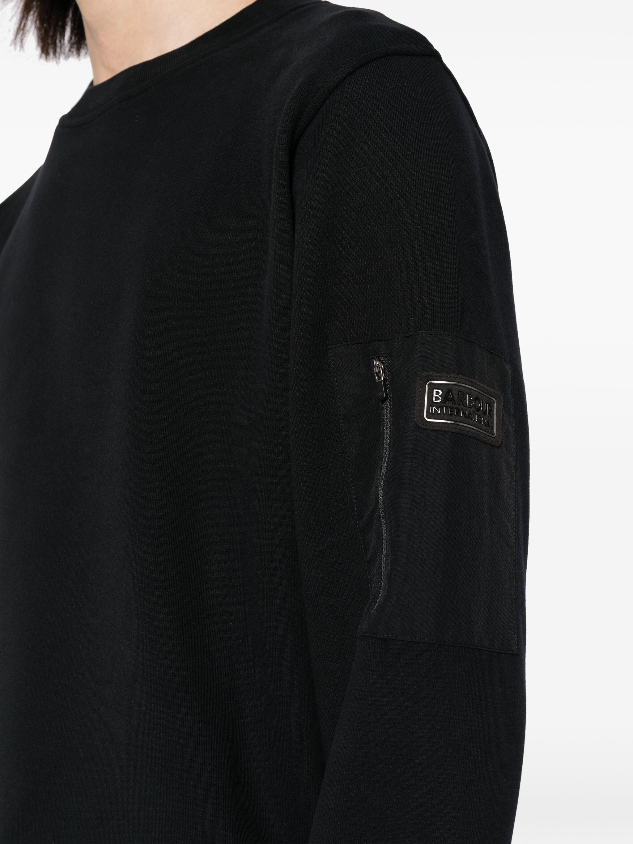 Grip Crew Neck Sweatshirt Fw24 Barbour International - Black