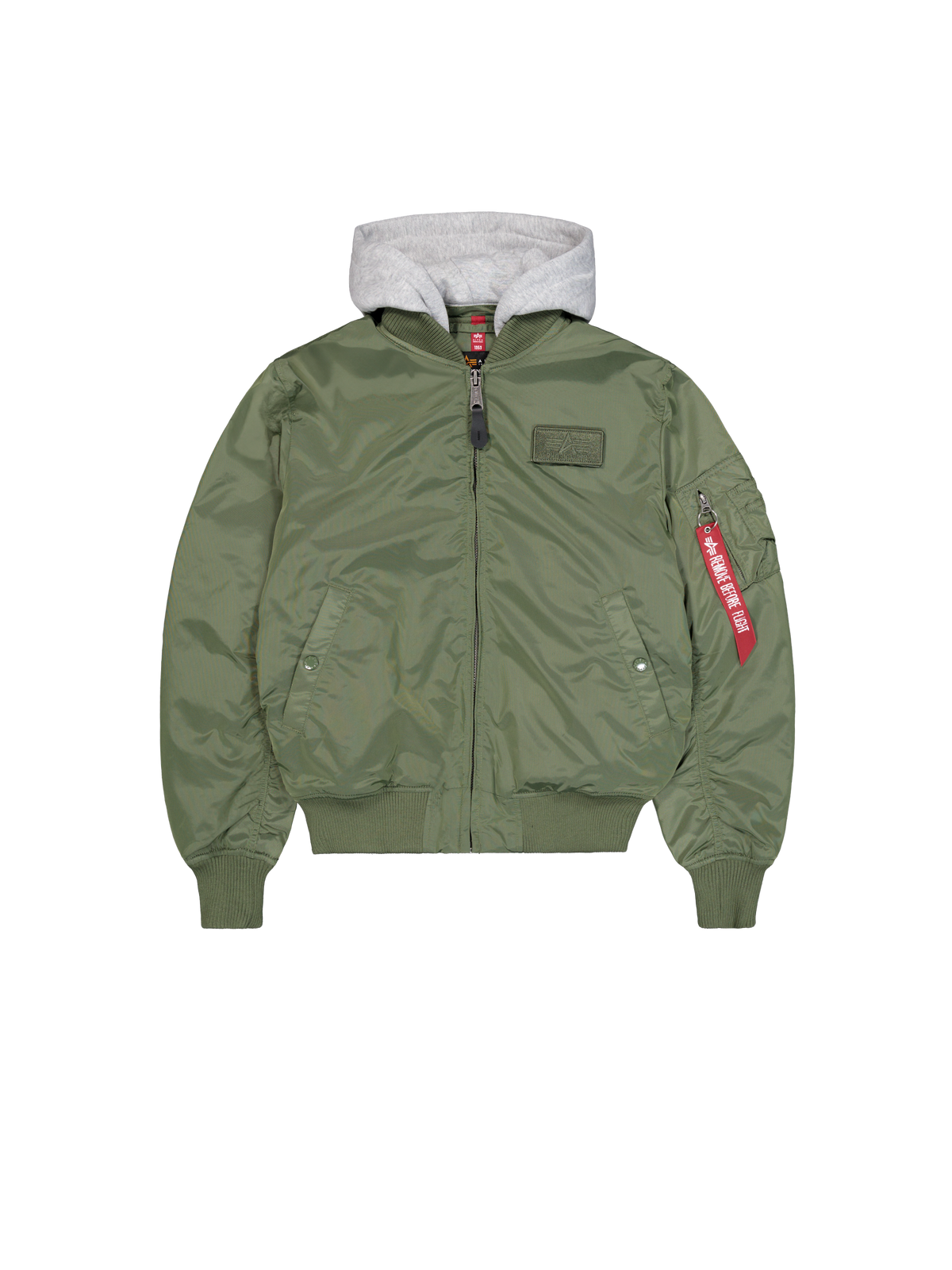 Alpha Industries – MA-1 TT Hood Two Tone Cold Weather Bomber Jacket – Sage-Green