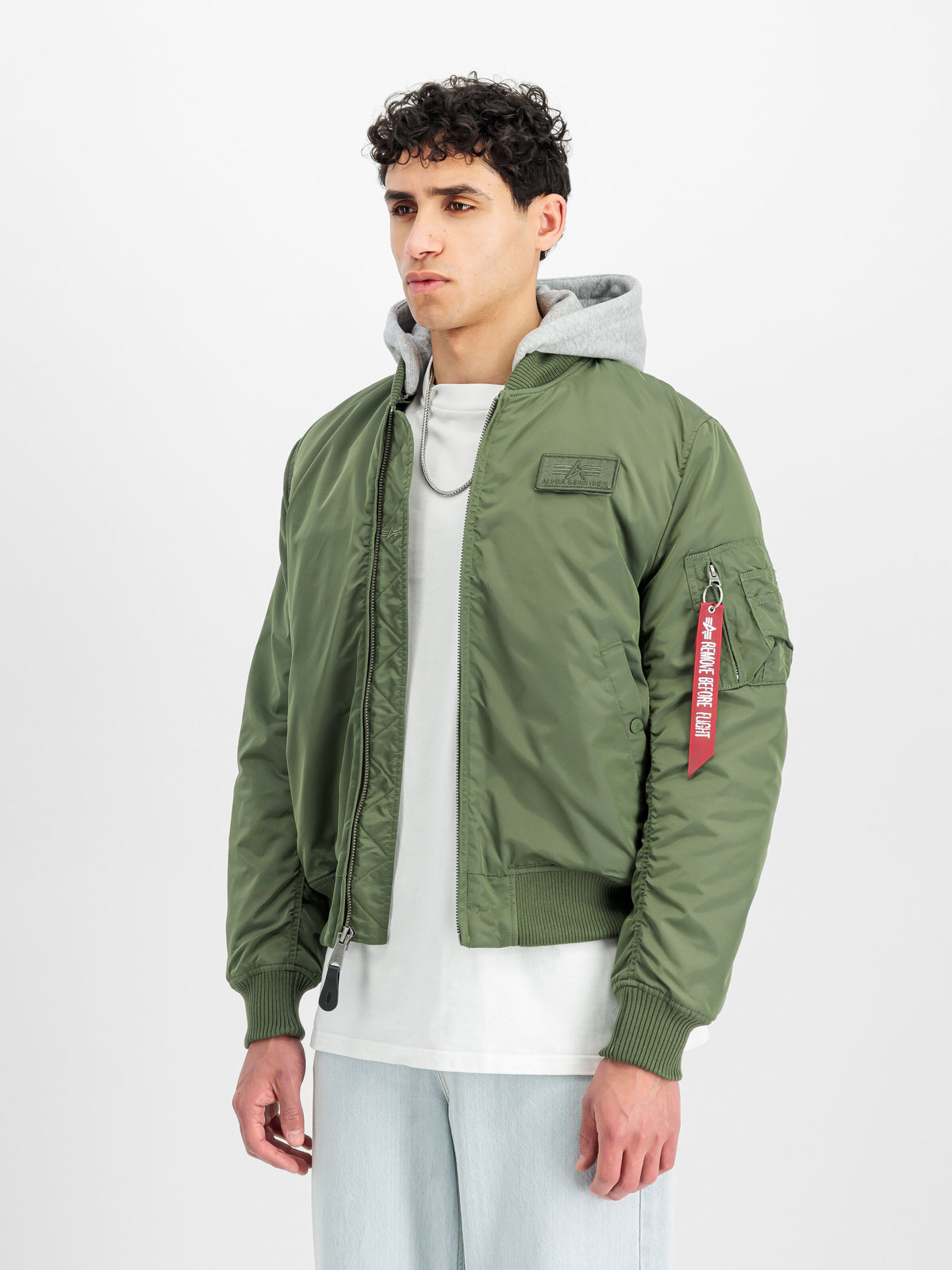Alpha Industries – MA-1 TT Hood Two Tone Cold Weather Bomber Jacket – Sage-Green
