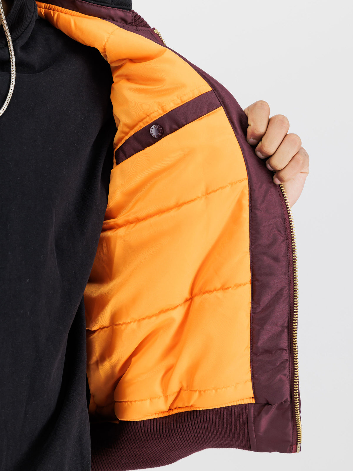 Alpha Industries – MA-1 TT Hood Two Tone Cold Weather Bomber Jacket – Dark Cherry