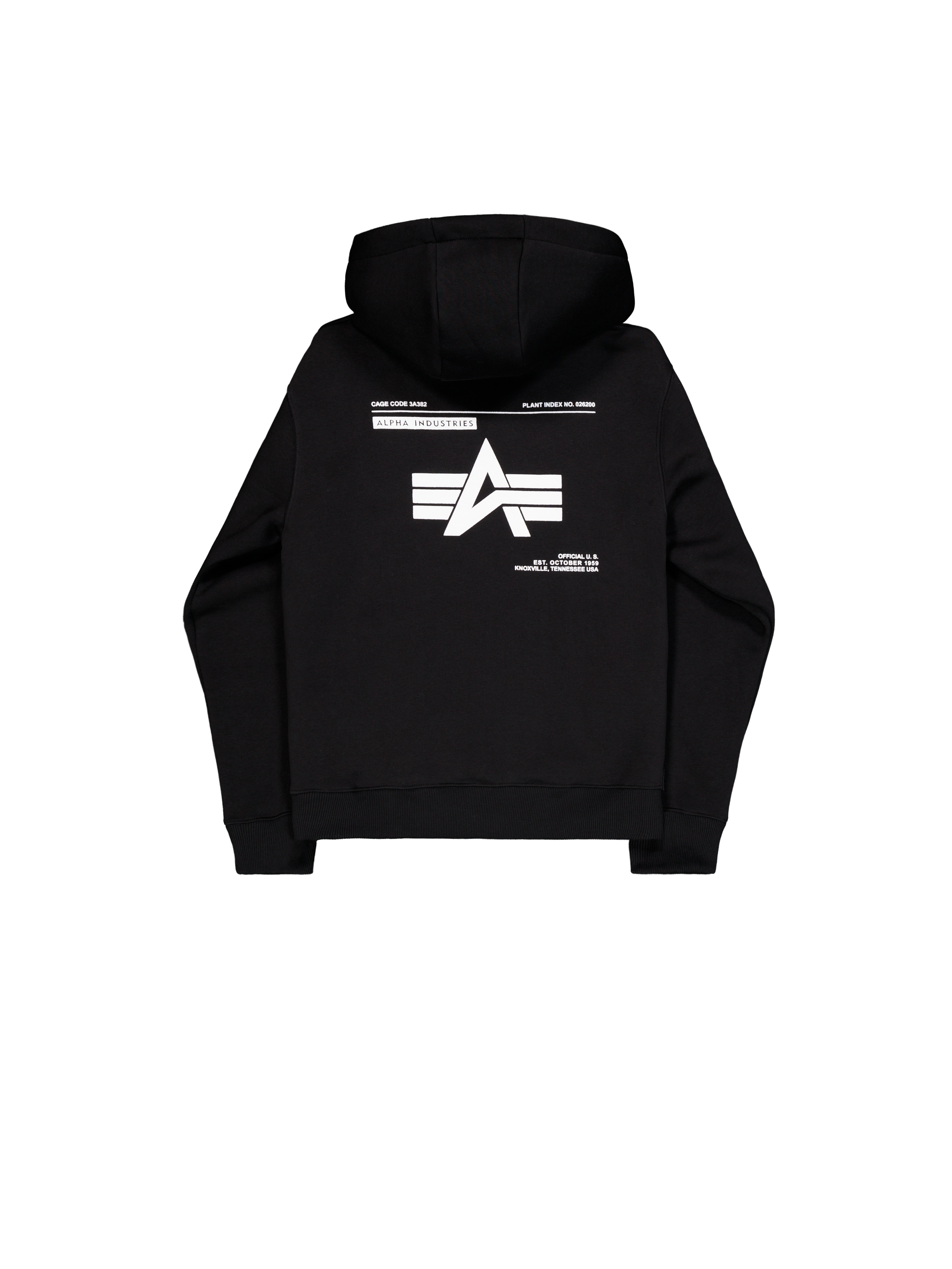 Label Backprint Hoodie Alpha Industries AW25 - Black