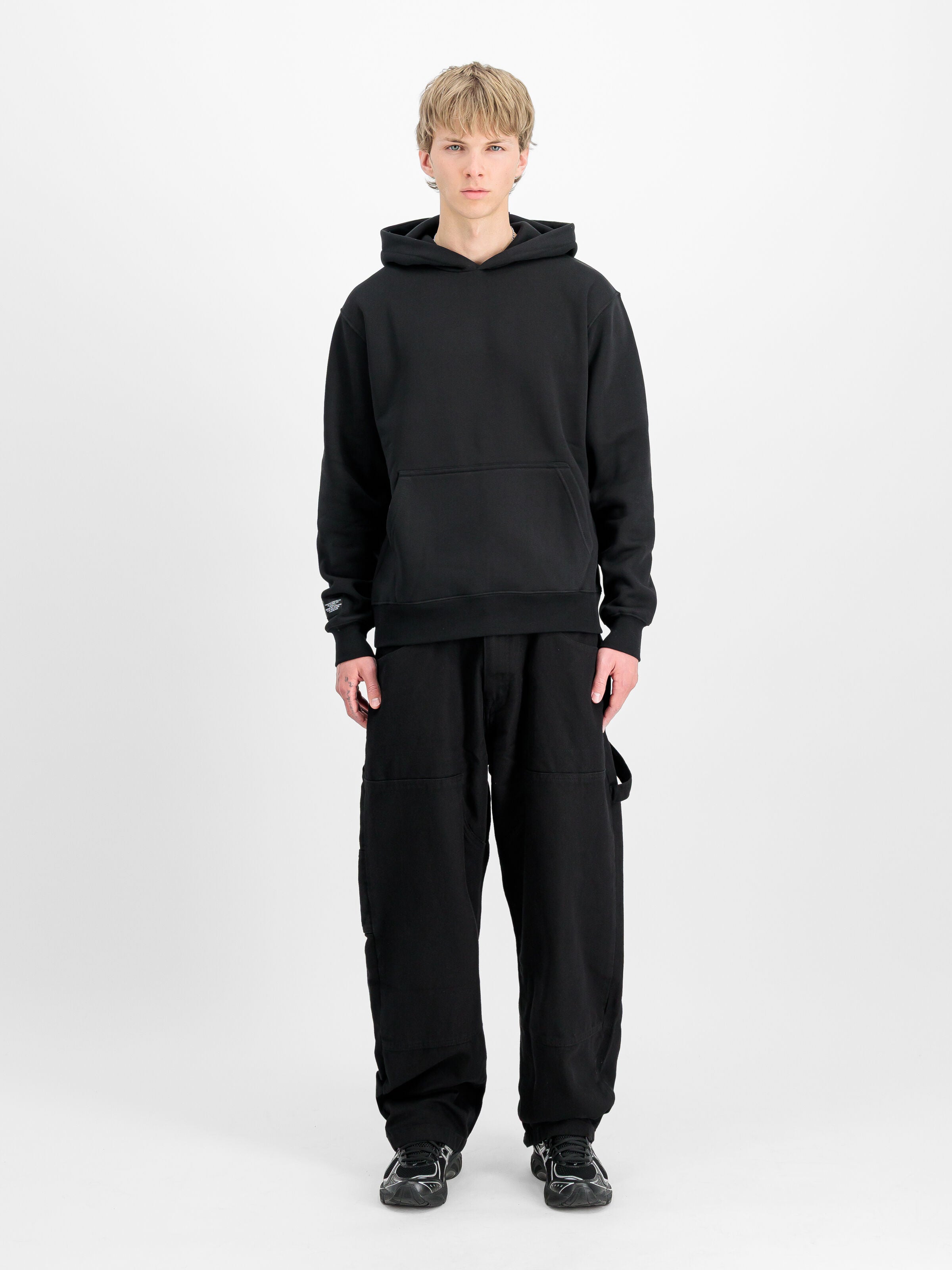 Label Backprint Hoodie Alpha Industries AW25 - Black