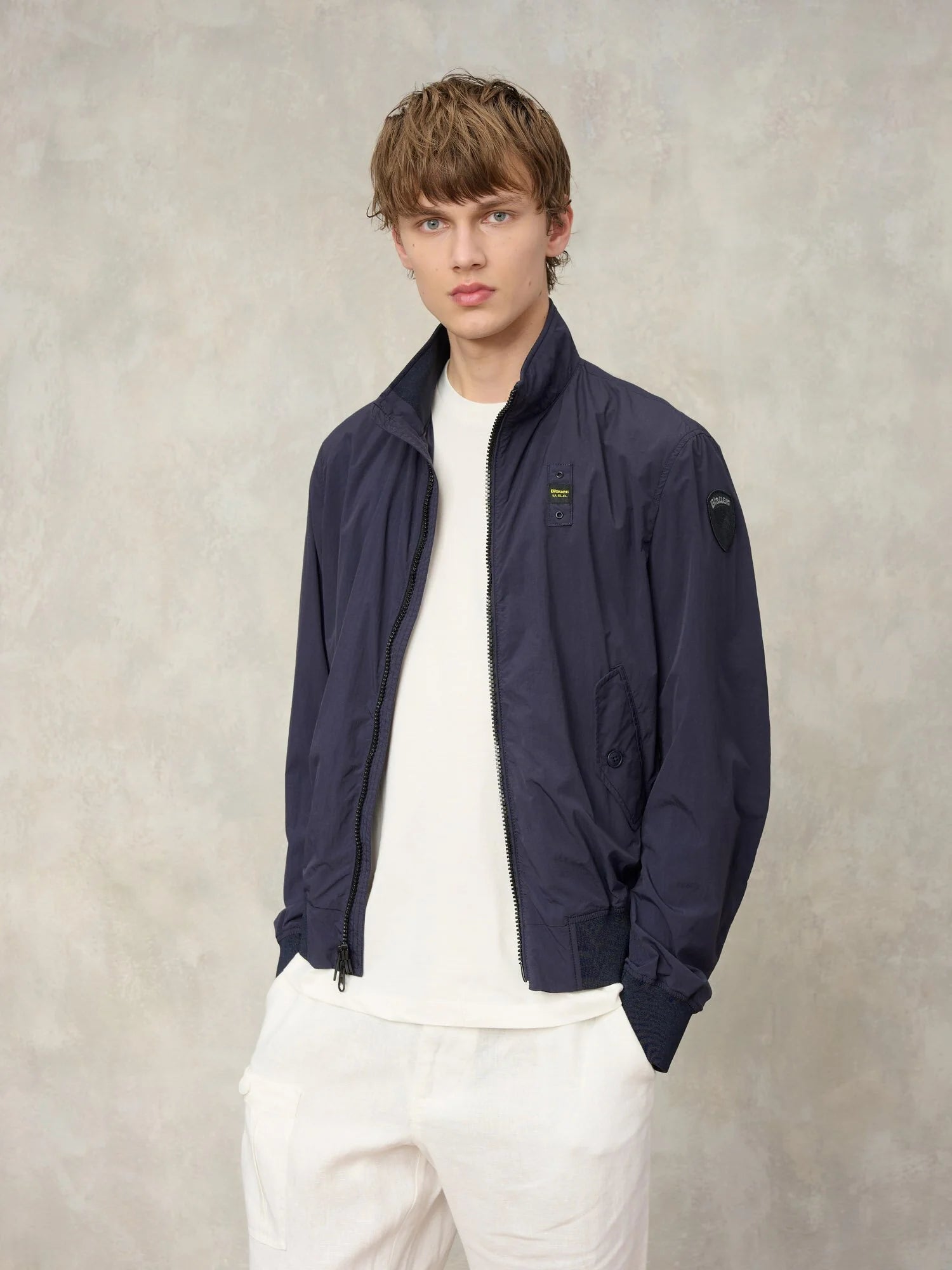 Lightweight Unlined Bomber Alwin Blauer - Blue