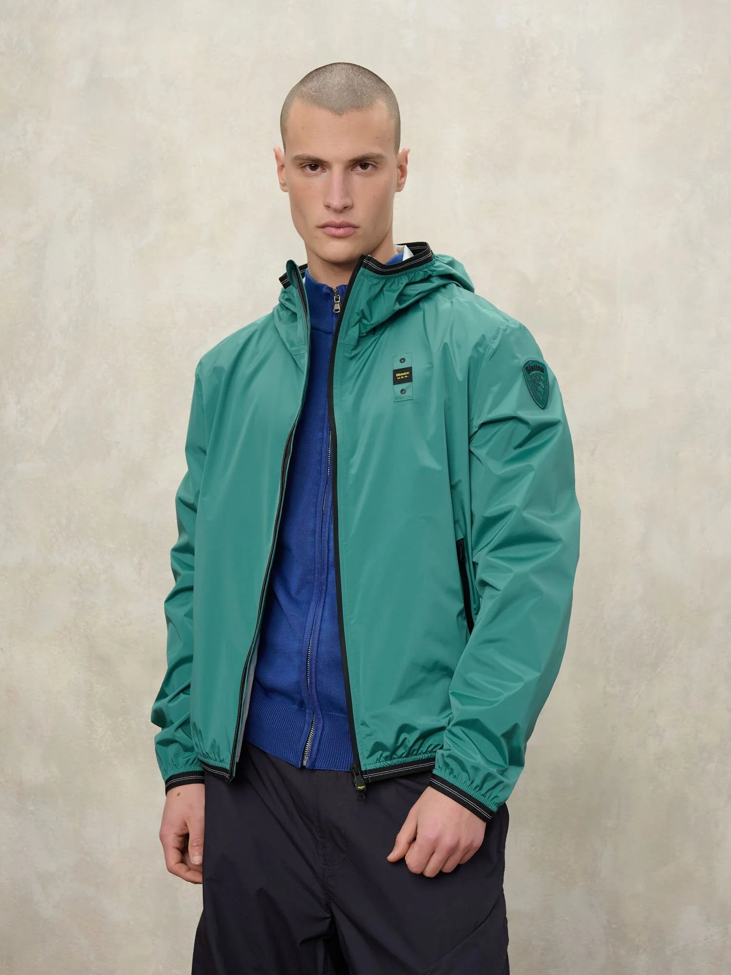 Taped Seams Windbreaker Farrin Blauer - Verde Mare del Nord
