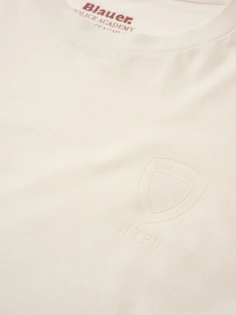T-Shirt Eutaw Blauer - Optical White