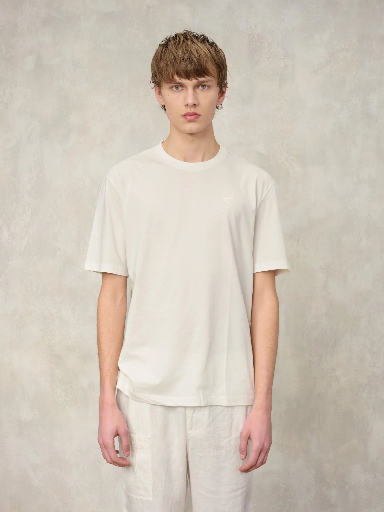 T-Shirt Eutaw Blauer - Optical White
