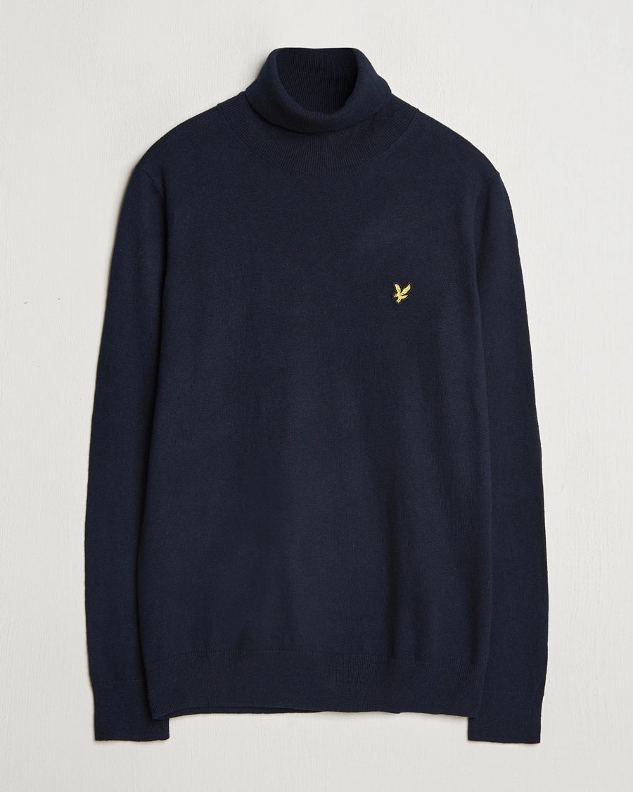 Cotton Merino Turtleneck Jumper Lyle & Scott - Dark Navy