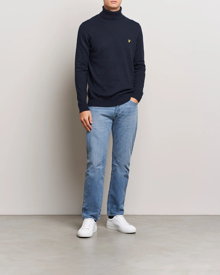 Cotton Merino Turtleneck Jumper Lyle & Scott - Dark Navy