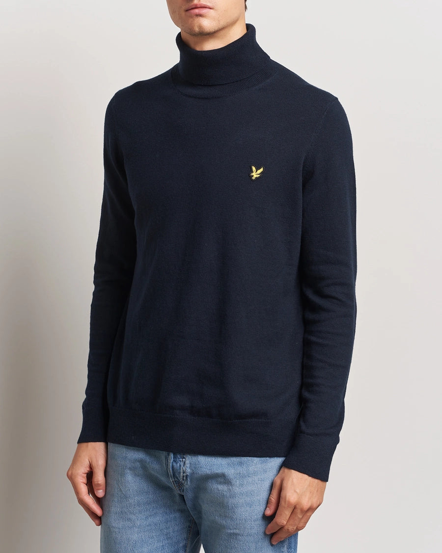 Cotton Merino Turtleneck Jumper Lyle & Scott - Dark Navy