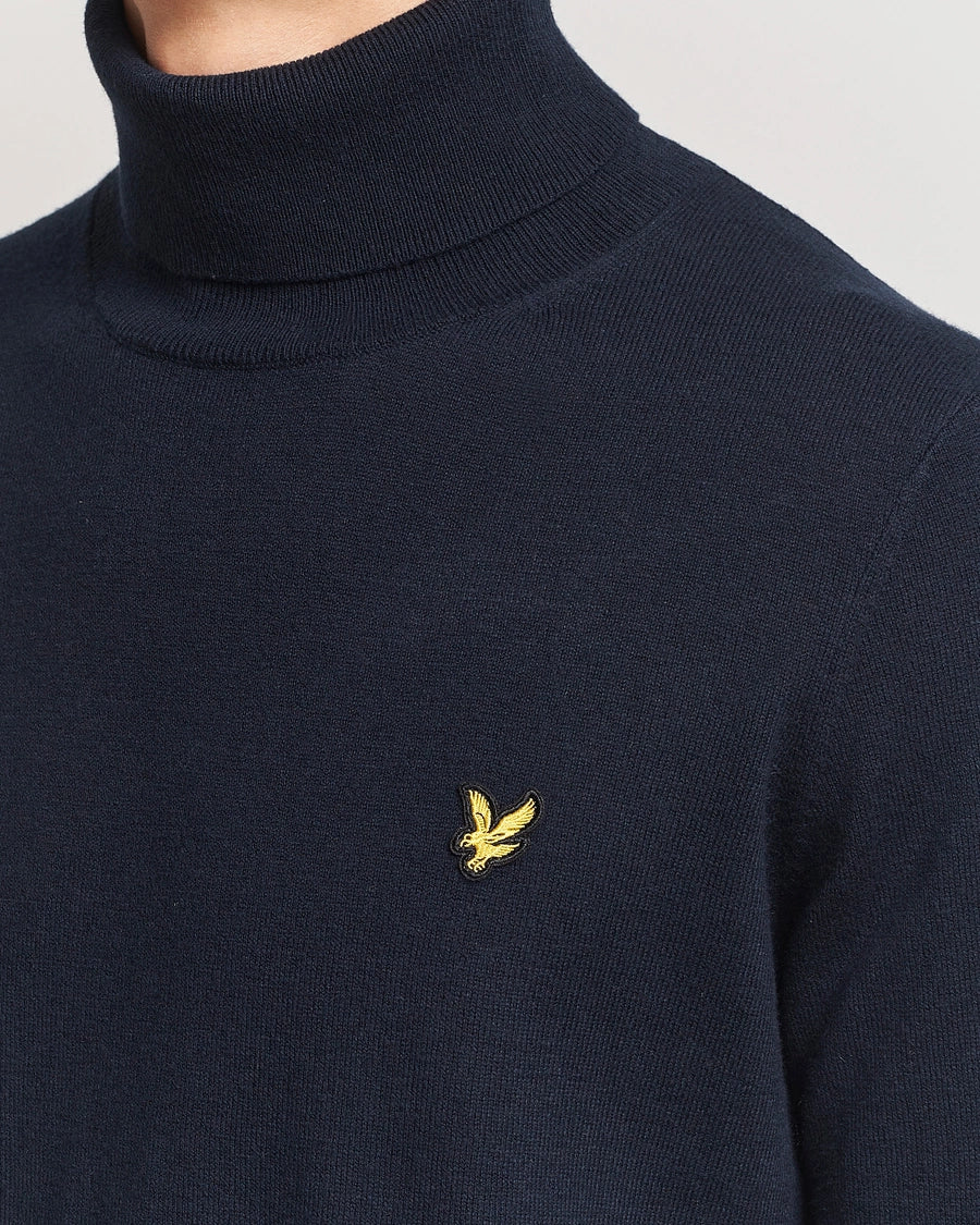 Cotton Merino Turtleneck Jumper Lyle & Scott - Dark Navy