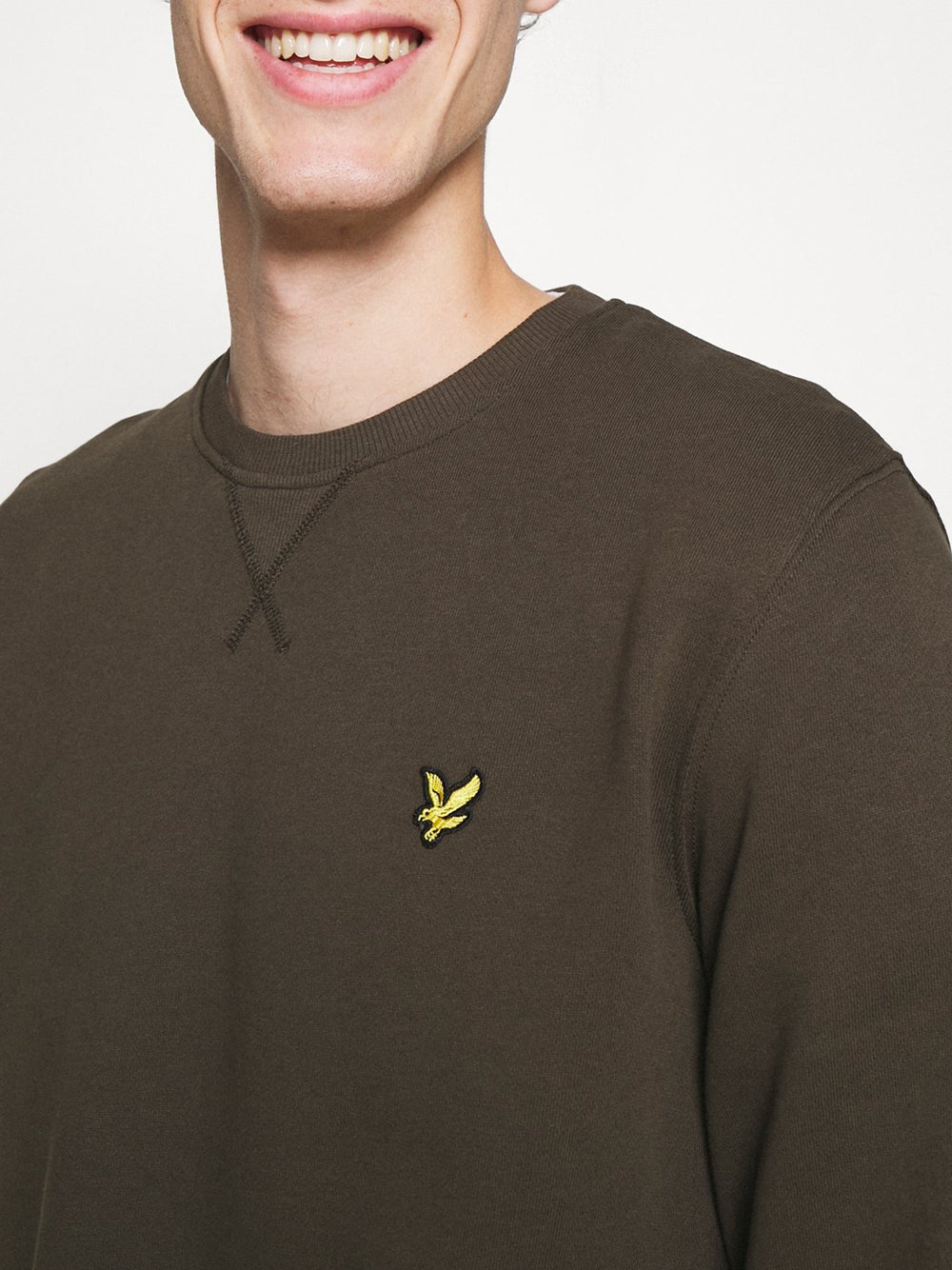 Lyle & Scott – Crew Neck Brushback Sweatshirt – Olive