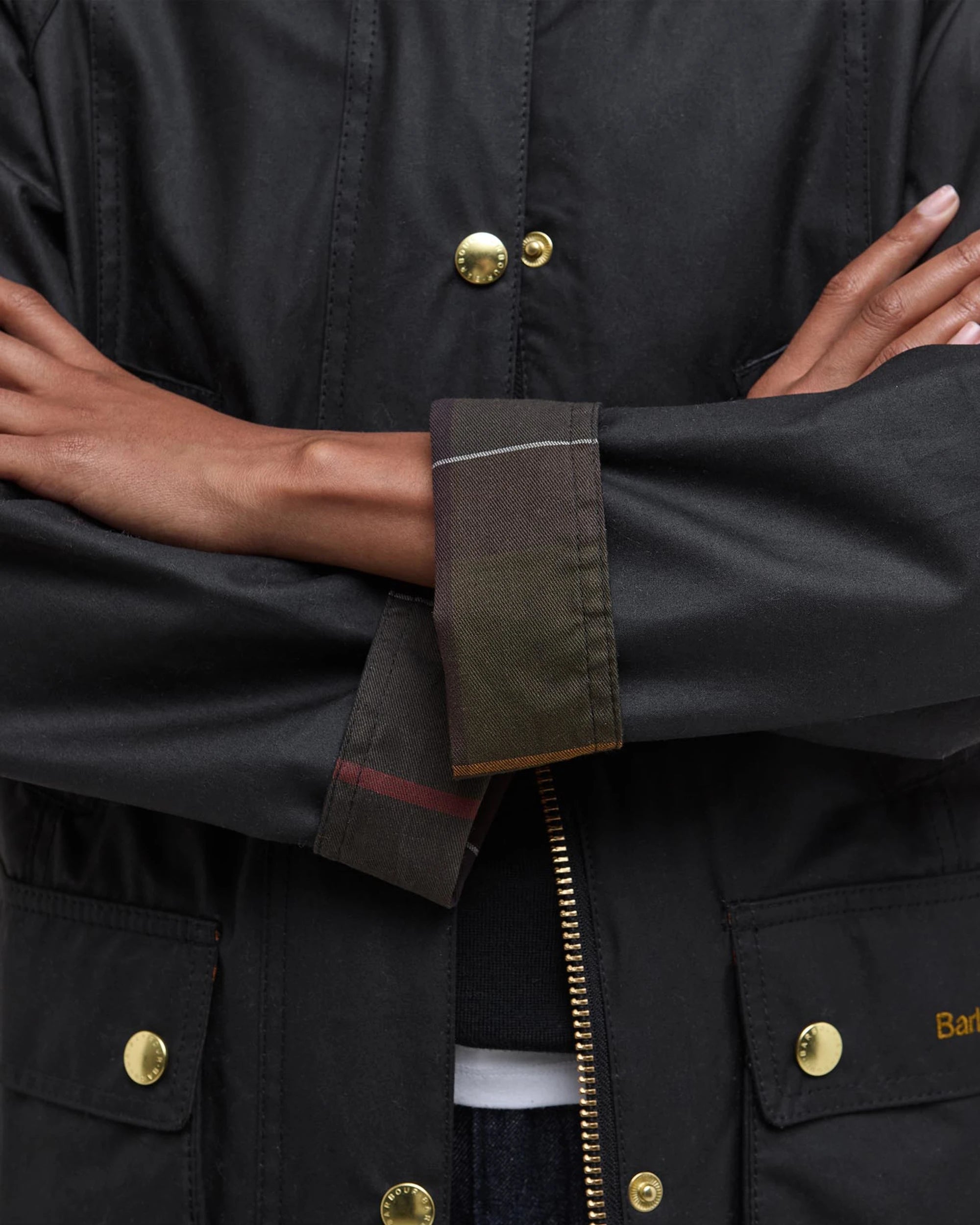 Modern Beadnell Wax AW25 Barbour Donna - Black / Classic