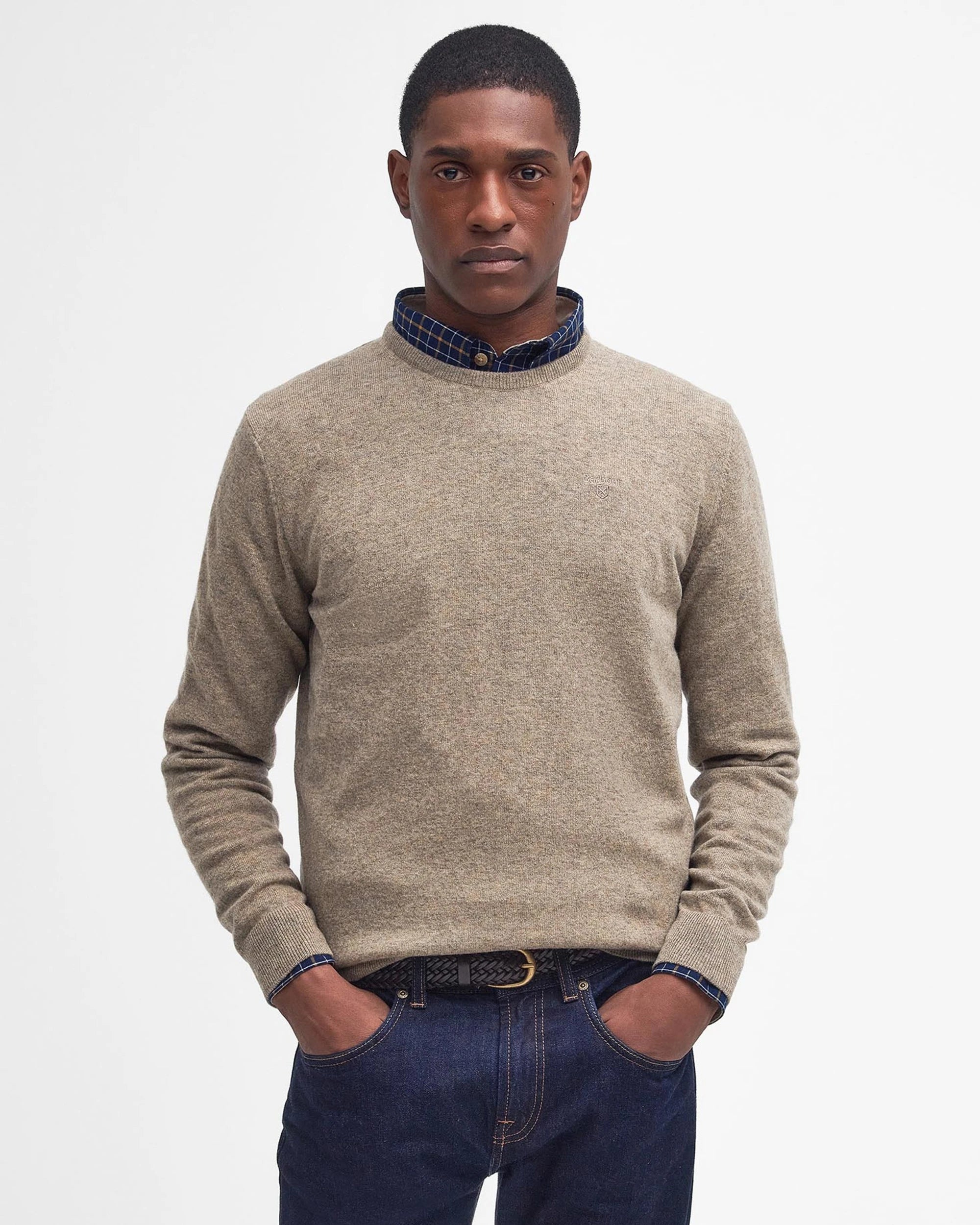 Essential L/Wool Crew AW25 Barbour - Fossil