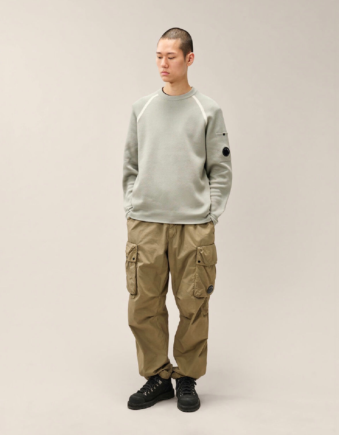 C.P. Company – Knitwear Crew Neck in Double Cotton Chenille – Flint Grey