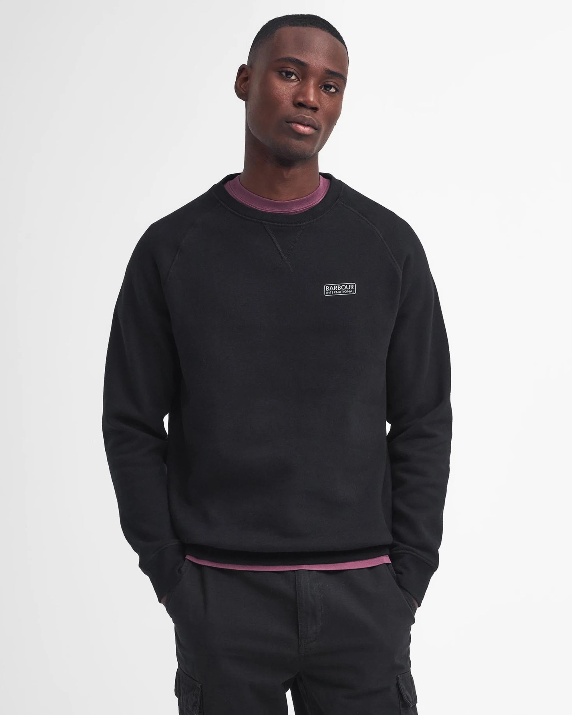 Essential Crew Neck AW25 Barbour International - Black / Pewter