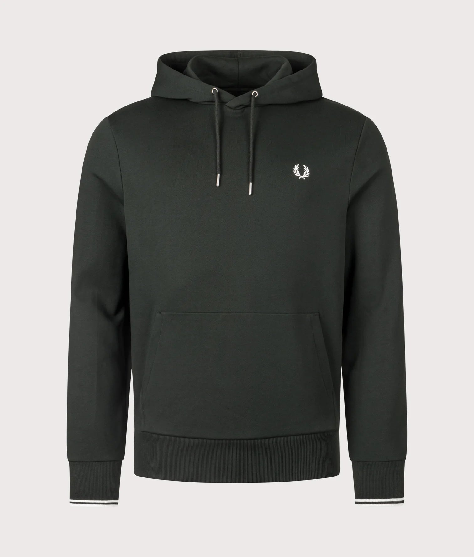 Tipped Hooded Sweatshirt Fred Perry AW25 - Night Green / Snow White